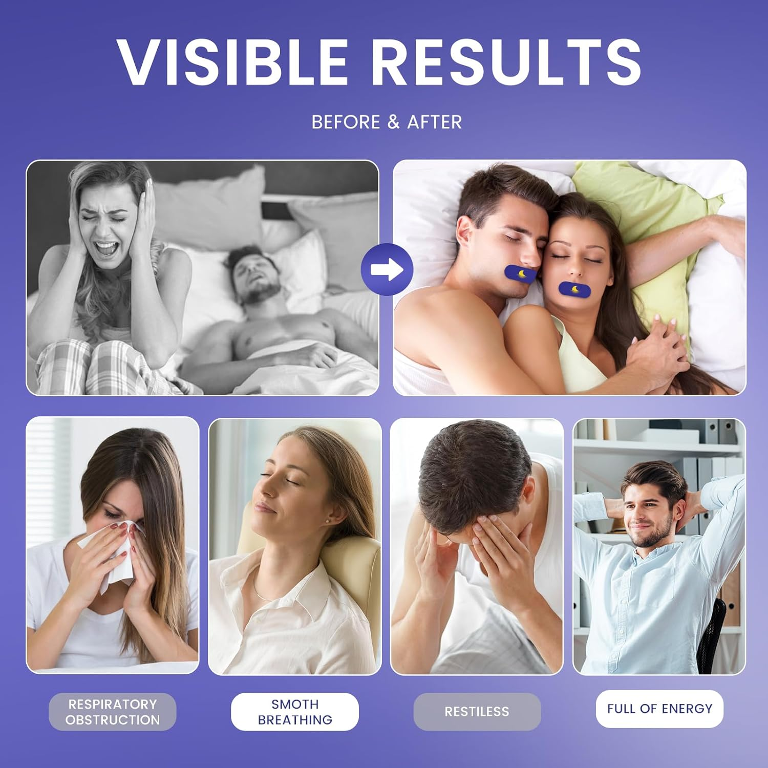 Mouth Tape for Sleeping | anti Snoring Sleep Tape | Soft & Hypoallergenic | Improve Sleep Quality & Nasal Breathing | Premium Cotton | Suitable for Men and Women (Blue, 90 Pcs) image number 5