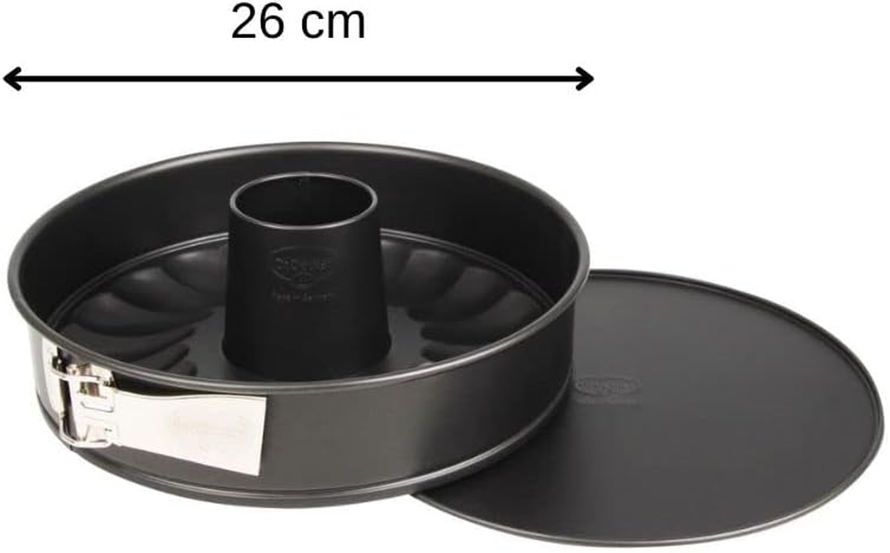 Dr.Oetker Springform Pan with Flat and Tube Base &Oslash; 26 Cm, Cake Mould with Non-Stick Coating, round Coated Pie Tin with Two Bases, Sheet Steel Bakeware (Colour: Black) image number 2