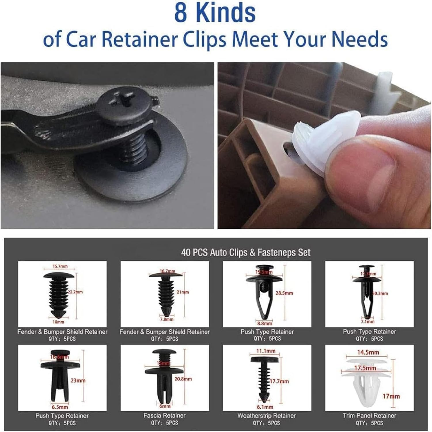 88 Pcs Trim Removal Tool, Fastener Remover Car Tool Kit, Automotive Interior Plastic Kit, Auto Clip Pliers Removal Tool Kit with Storage Bag, Blue image number 3