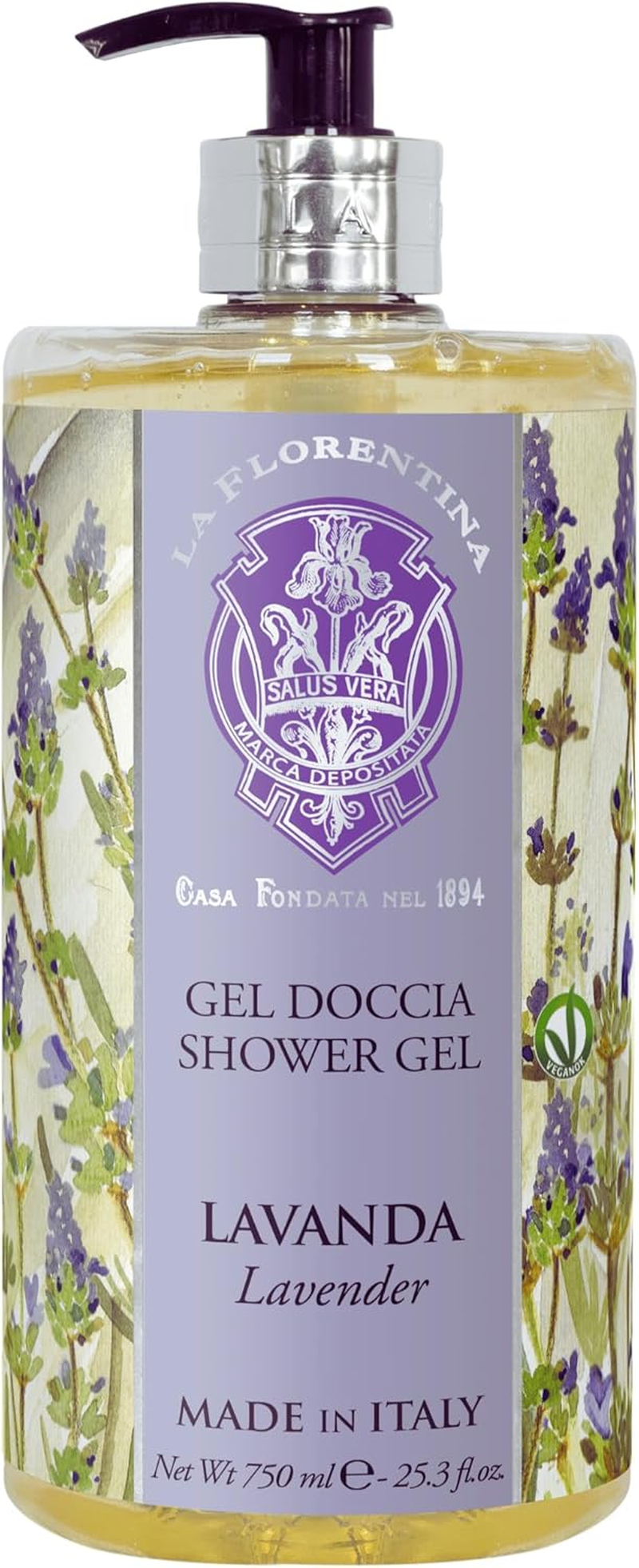 La Florentina Lavender Shower Gel Bottle Pump 750Ml image number 1