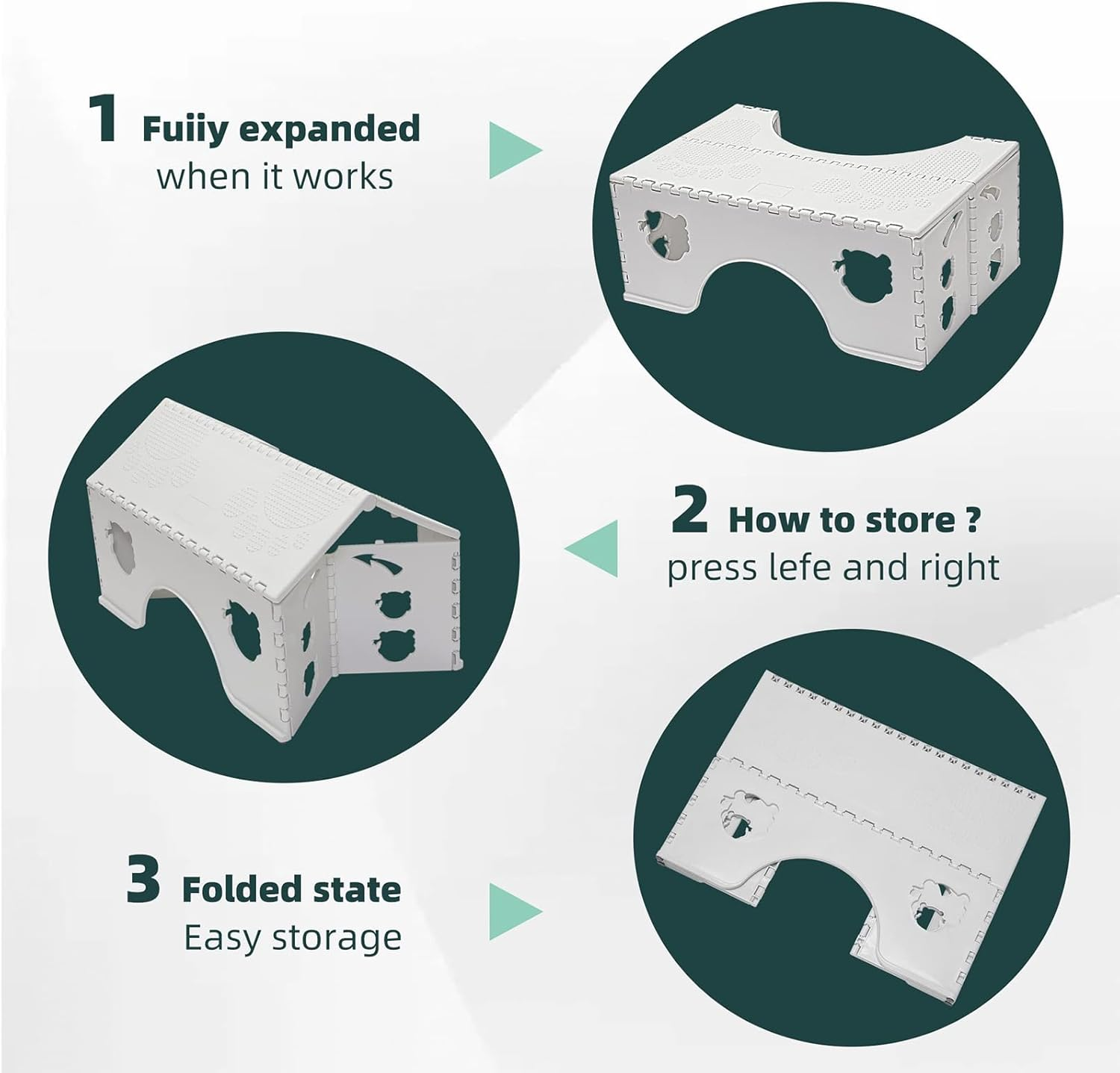 Foldable Toilet Stool Poop Stool for Adults & Kids, Bathroom Foot Stool with Anti-Slip Surface, Sturdy Plastic Design, Improves Squatting Posture for Constipation Relief image number 1