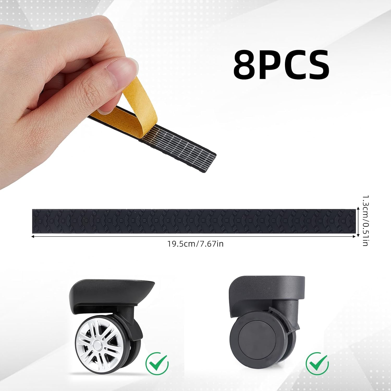 NICENEEDED 8 Pcs Luggage Wheel Protector, Silicone Suitcase Wheel Covers, Luggage Wheel Covers Suitcase Spinner Wheels Protector Suitcase Covers Travel Luggage Accessories image number 5