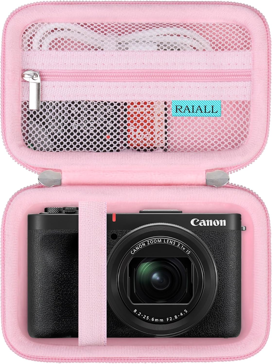 RAIALL Camera Case for Canon Powershot V1 Digital Camera, Powershot V1 Vlogging Camera Travel Hard Bag, Protective Storage Cover Holder for Batteries, SD Card, Cable and Memory Card Reader, Black