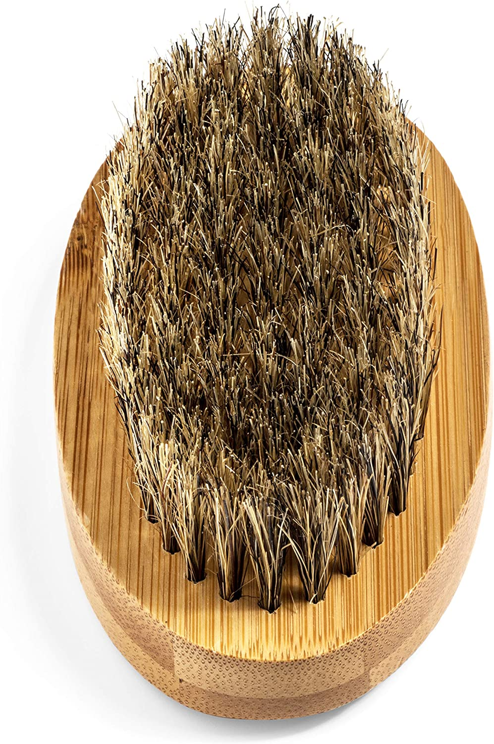 Grannaturals Military Style Boar Bristle Hair Brush for Men and Boys - Palm Size Hairbrush and Beard Brush for Grooming Thin, Fine, Facial and Short Hair - Soft Bristle Slick Back & Smoothing image number 2