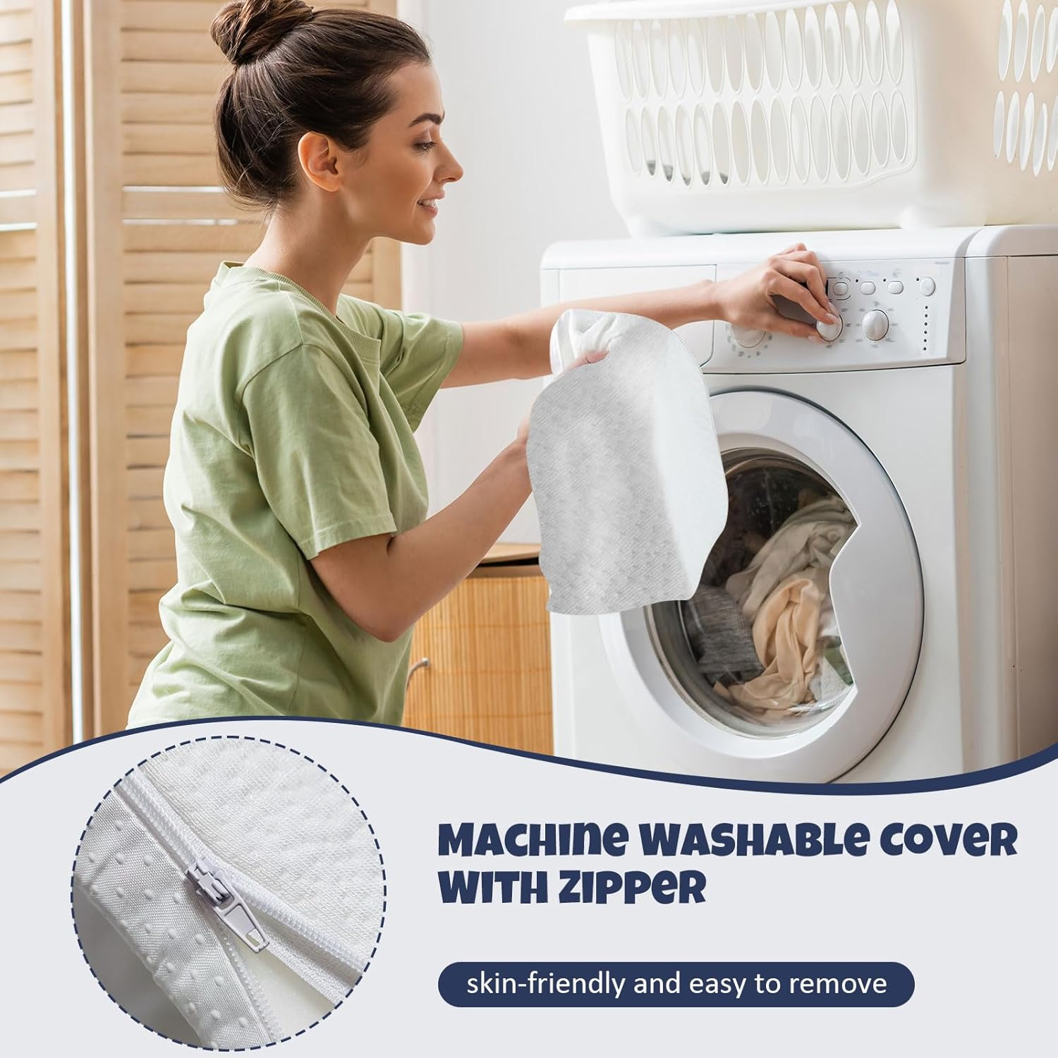 Bed Rail Guard for Toddlers Bed Guard Rail for Queen Bed with High-Density Memory Foam & Bamboo Fiber Cover Non-Slip Safety Bed Rail for Twin Full Queen King Beds image number 6