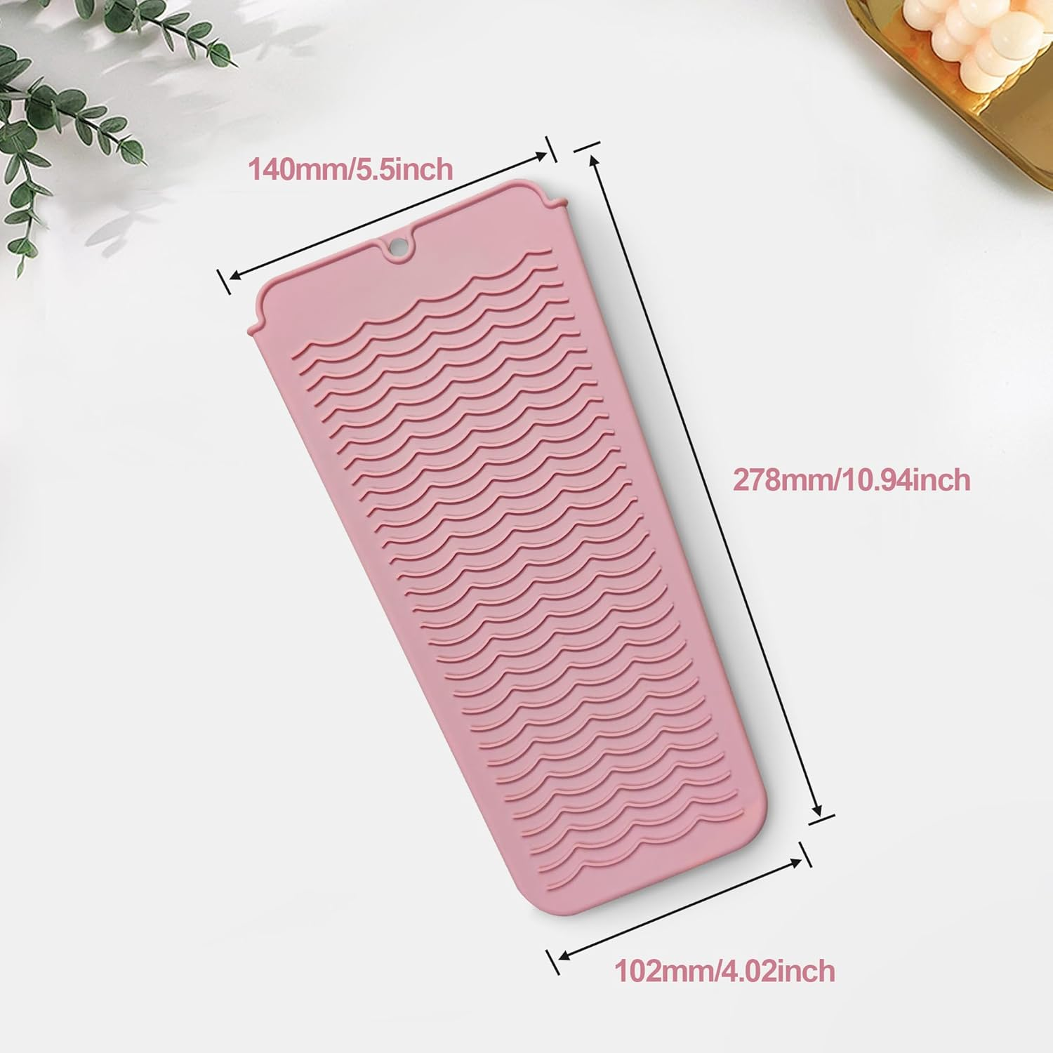 Heat Resistant Silicone Mat Pouch for Flat Iron, Curling Iron, Hot Hair Styling Tools (Pink) image number 4
