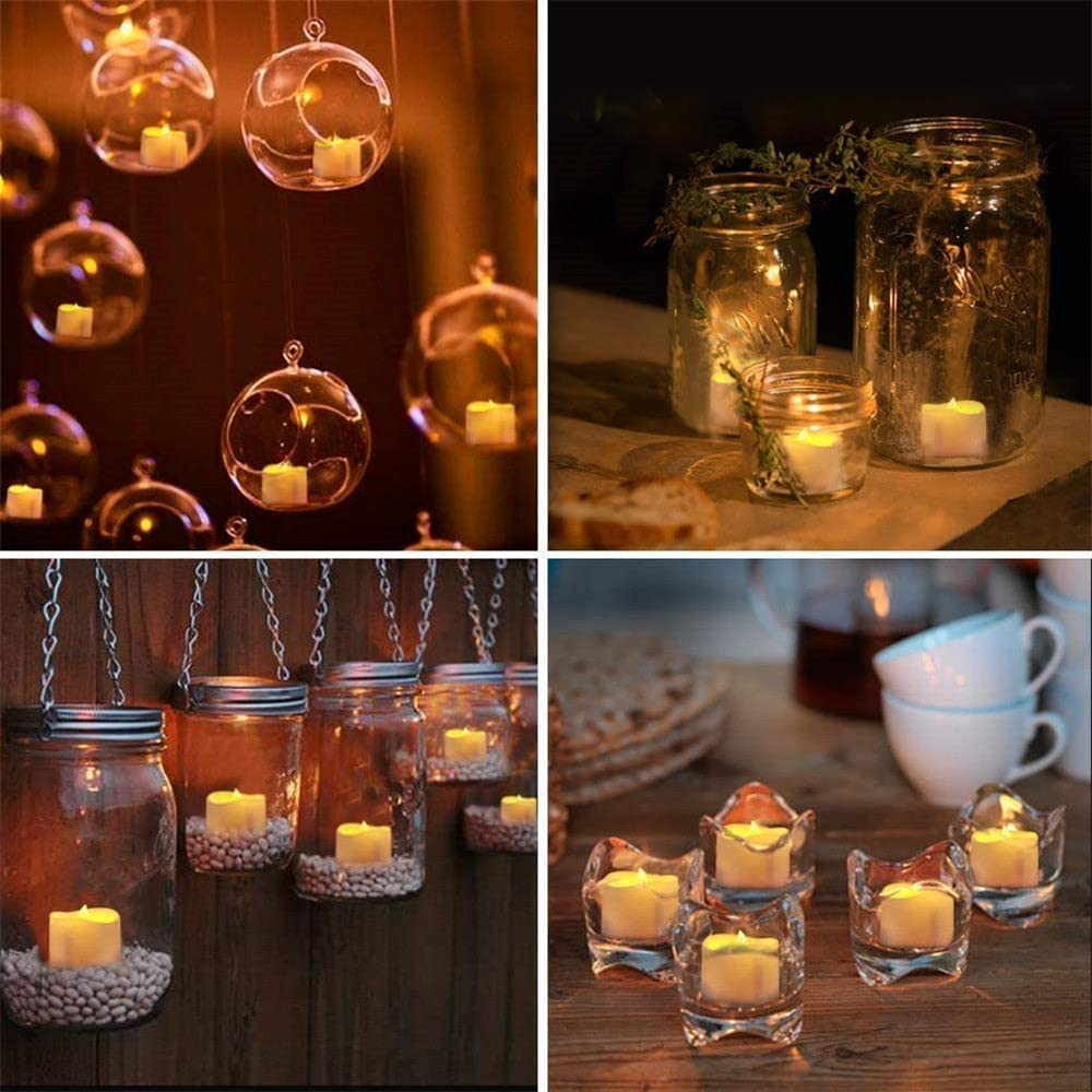 Flameless Tea Lights Candles, Battery Operated LED Votive Candles, Flickering Tealights with Warm Yellow Light Romantic Night for Wedding, Valentine'S Day, Halloween, Christmas, Celebration (24 Pack) image number 6