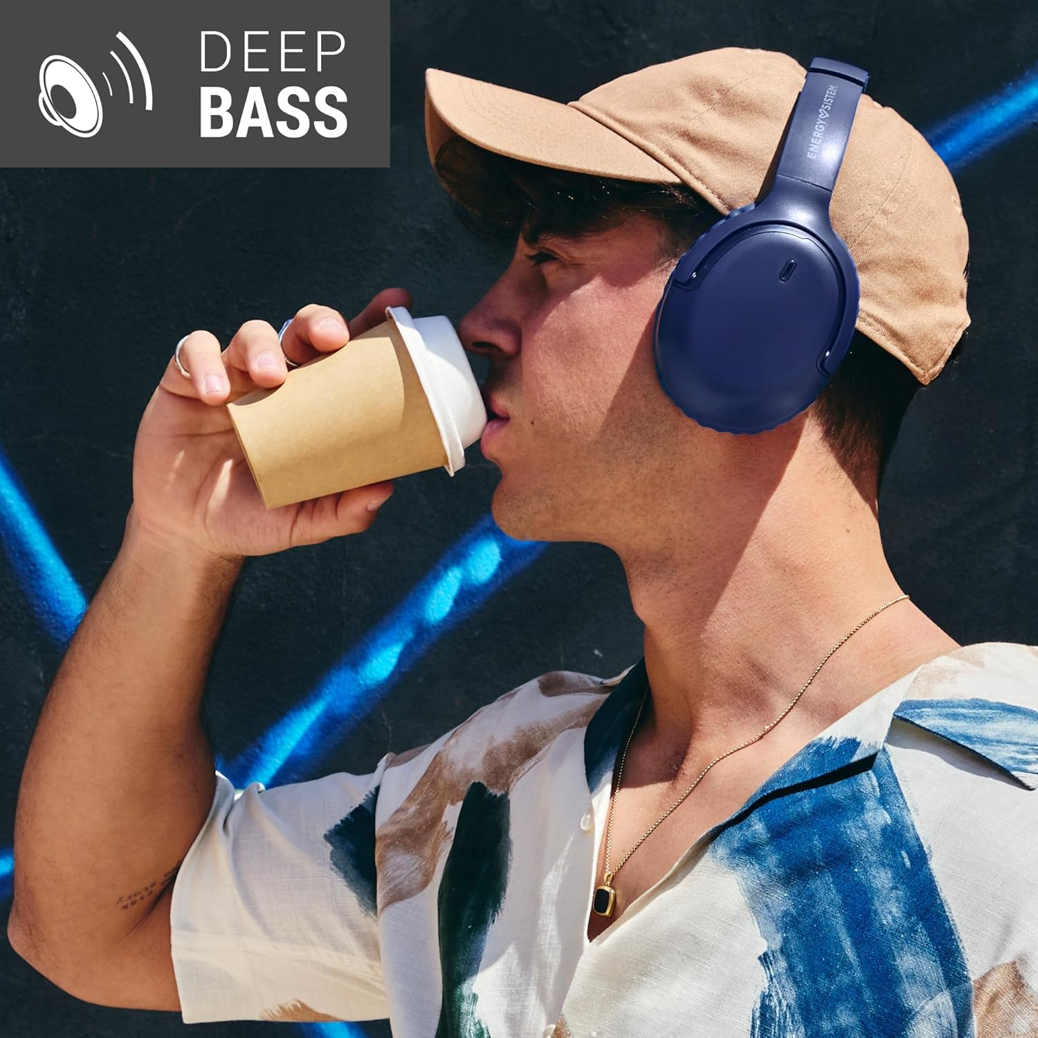 Energy Sistem Rizz Foldable Bluetooth Headphones with 50 Hour Battery, Fast Charge, Foldable Design, Deep Bass, Multi-Device Port, Voice Assistant and Recycled Plastic image number 2