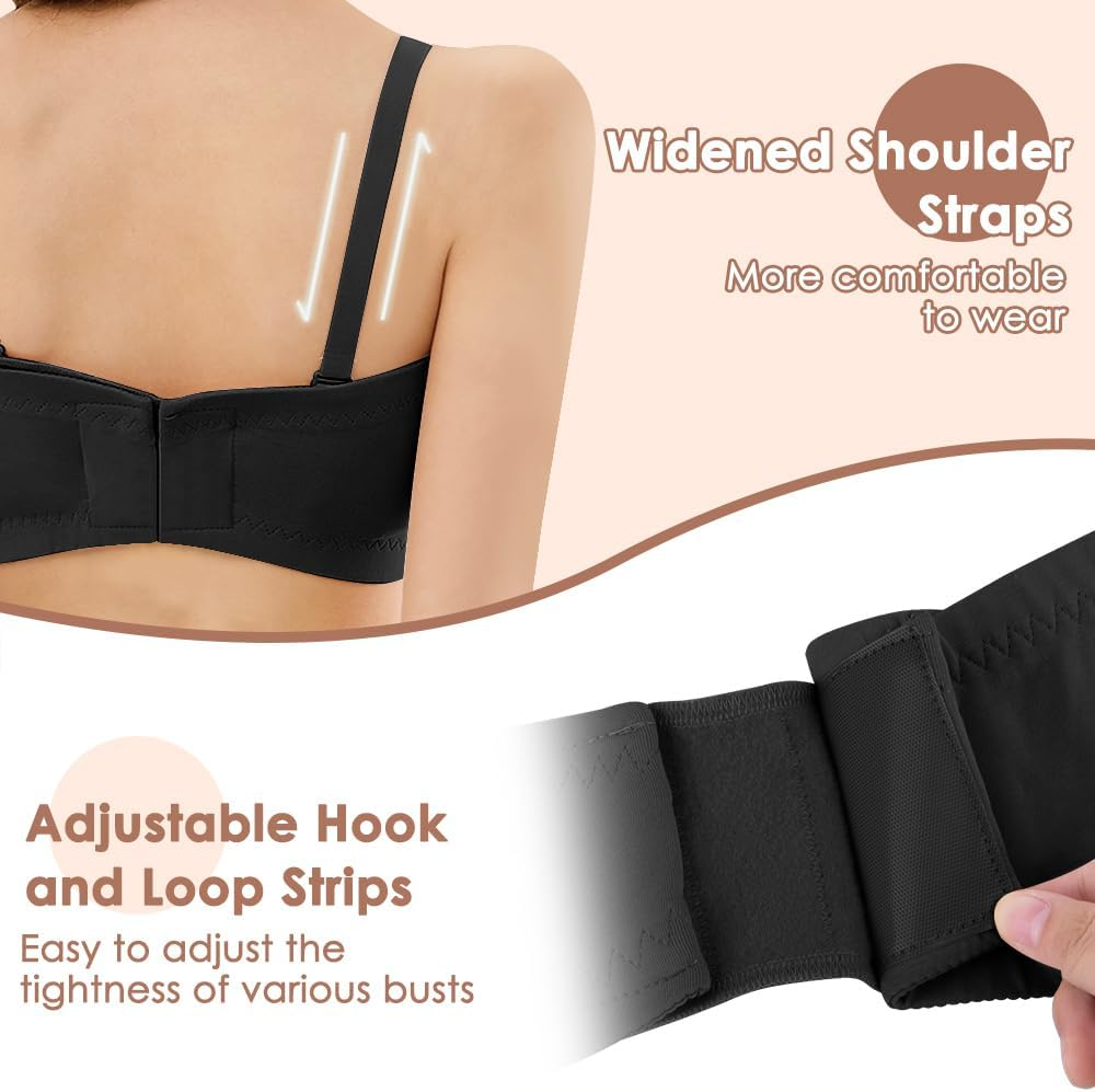 Autowt Hands Free Pumping Bra, Front Zipper Breast Pump Bra, Comfortable and Adjustable Hook&Loop Back Nursing Bra, for Most Breast Pumps image number 6