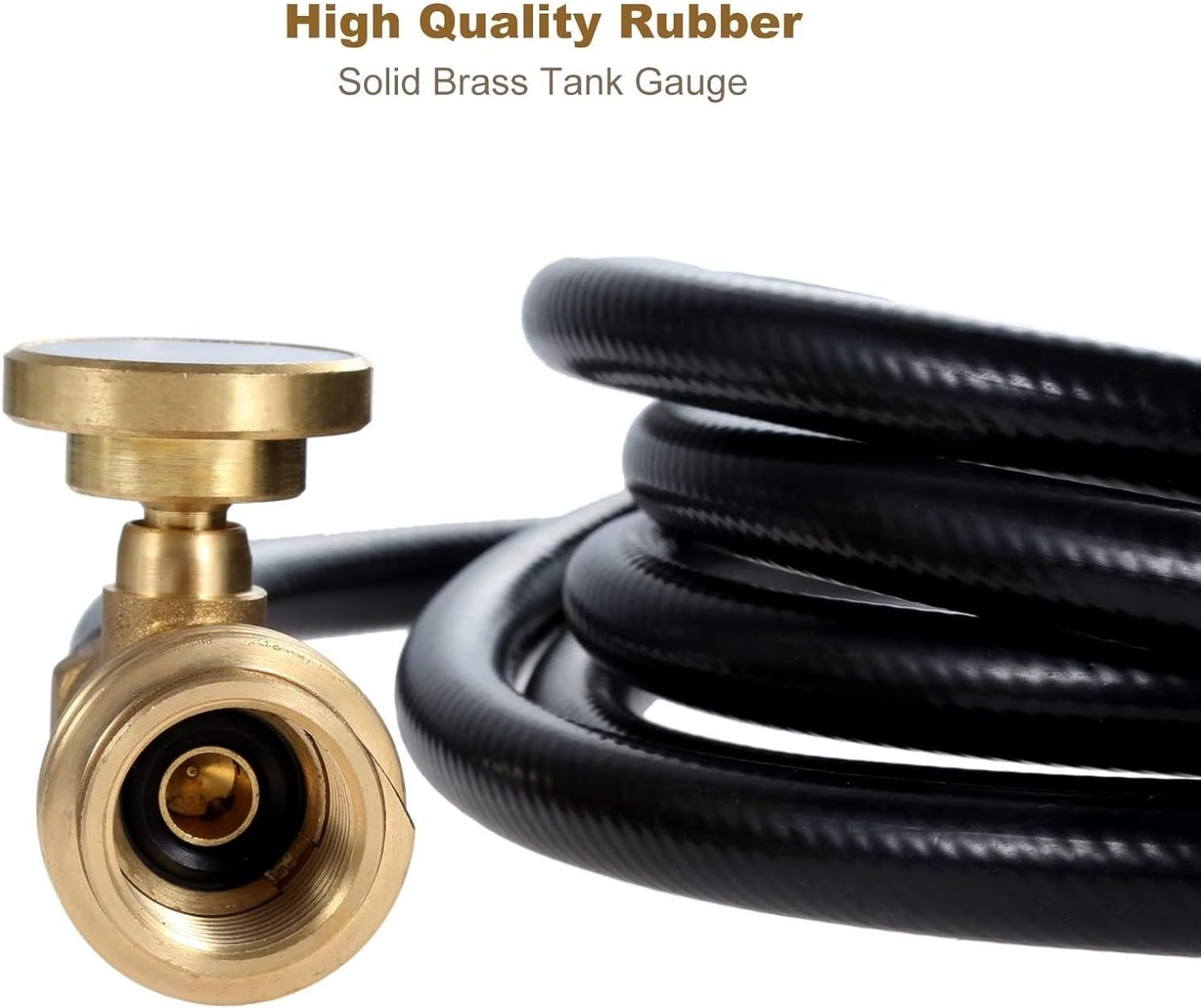 Dophee 12 FT Propane Tank Extension Hose - Universal Extension with Tank Adapter and Gauge, Leak Detector for Gas Grill, Heater and All Other Appliances image number 1
