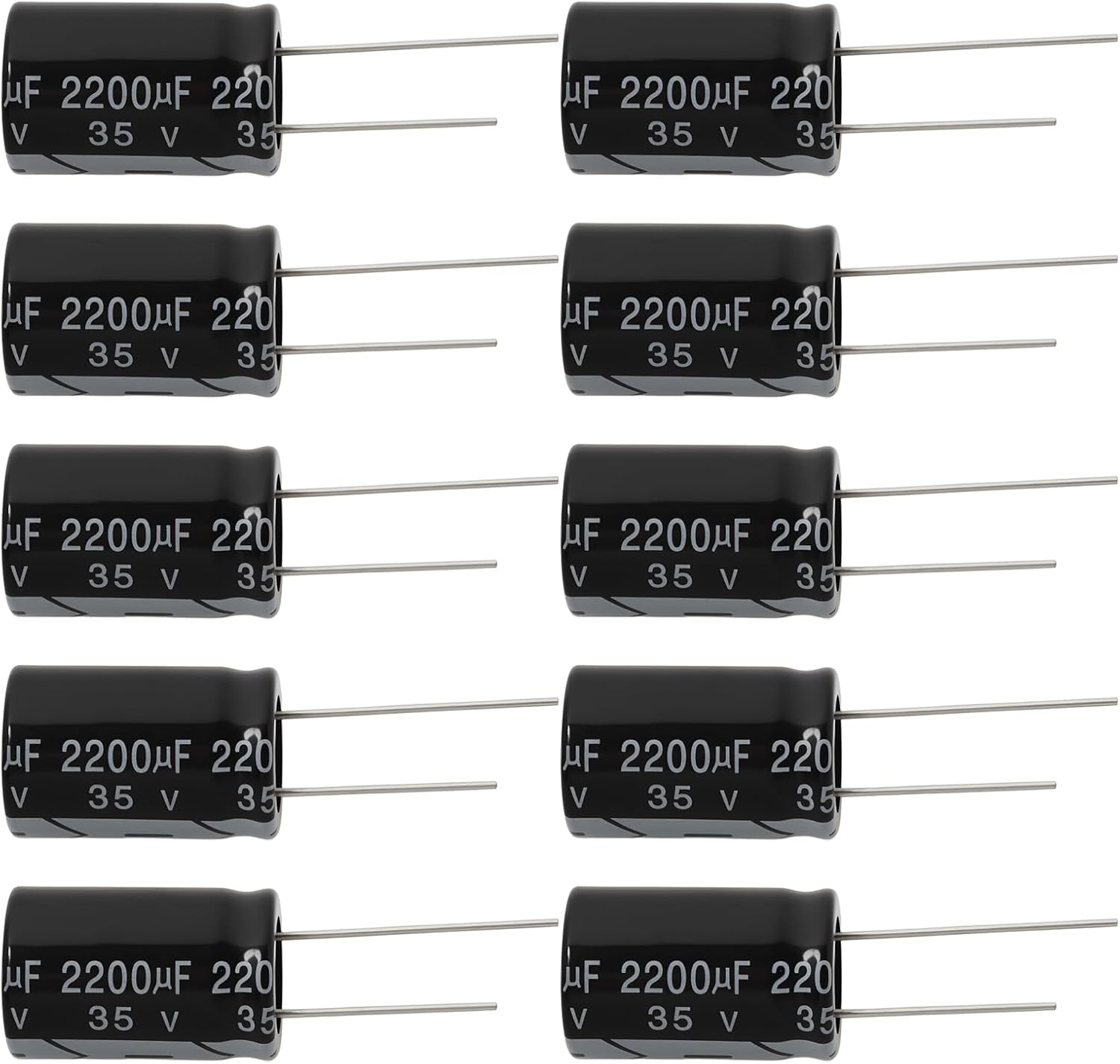 10Pcs 2200Uf 35V Aluminum Radial Electrolytic Capacitors 16X25Mm RM7.5 105C image number 1