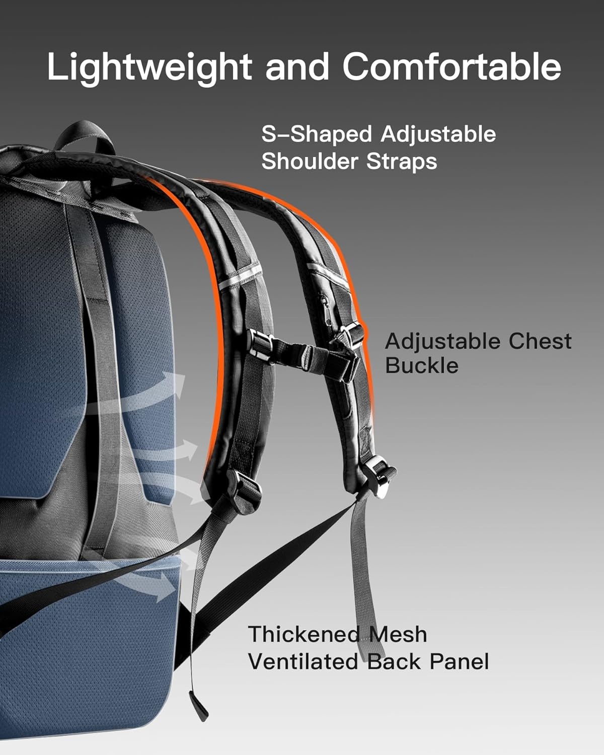 Inateck Travel Backpack, 180&deg; Open TSA Friendly Carry-On,For Men, Daypack for Business Trips,Black image number 5