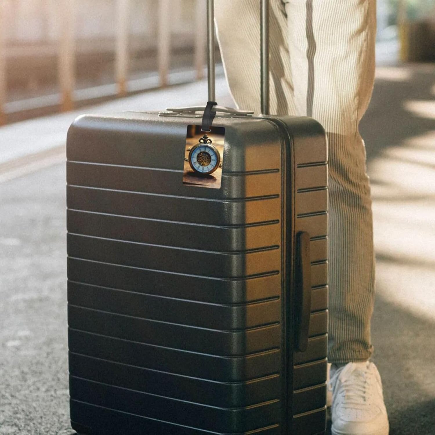 Gears Clock Bronze Century Print Versatile Luggage Tags for Suitcases Travel Bags Suitcases Backpacks Luggage Tags image number 6