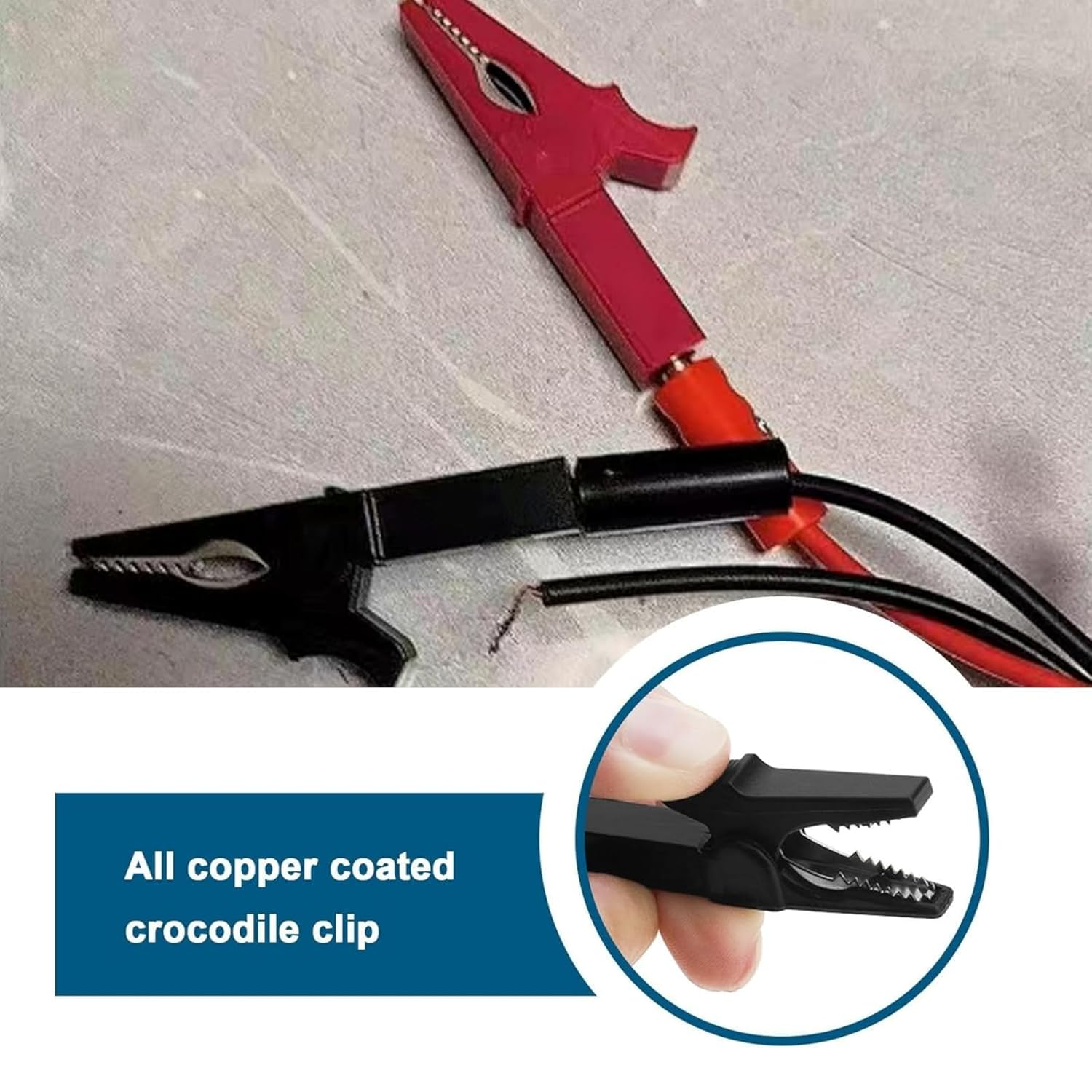 SNOKAY 5 Colors Alligator Clips with 4Mm Banana Plugs 220V 30A Full Insulated Automotive Car Battery Alligator Clips Electrical Test Clips for Multimeter Test Leads, Pure Copper and PVC Material image number 1