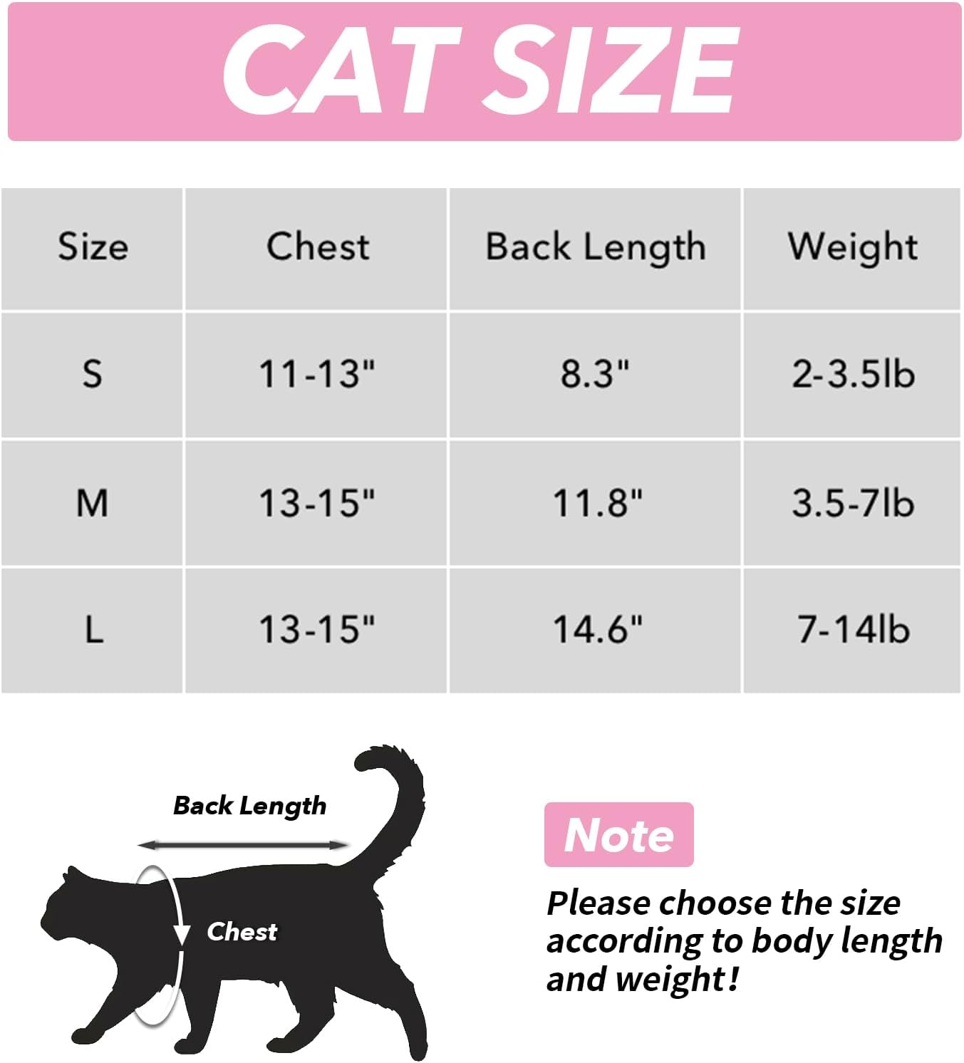 Cat Bodysuit after Surgery Castration Cat - Surgery Recovery Suits for Cats - Skin Disease Recovery Body Cat Clothing - Anti-Leaking for Cat Body - Alternative to E-Collar (Pink, L)