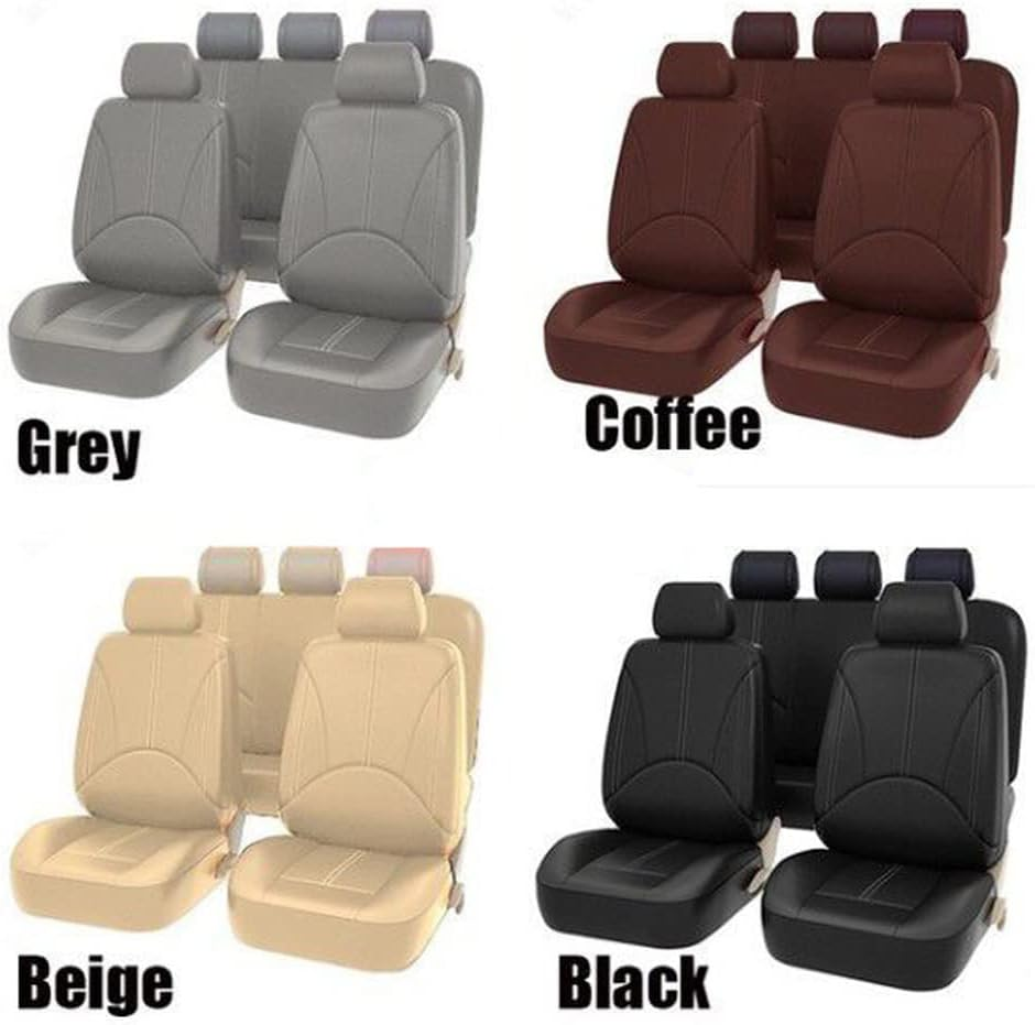 Universal Car PU Leather Front Car Seat Covers Fine Quality Back Bucket Car Seat Cover Auto Interior Car Seat Protector Cover Black 2 image number 7