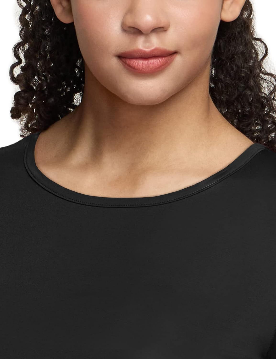 ATHLIO Women'S Sports Compression Shirt, Cool Dry Fit Long Sleeve Workout Tops, Crop 2Pack Bfd20-Blk_Large image number 1