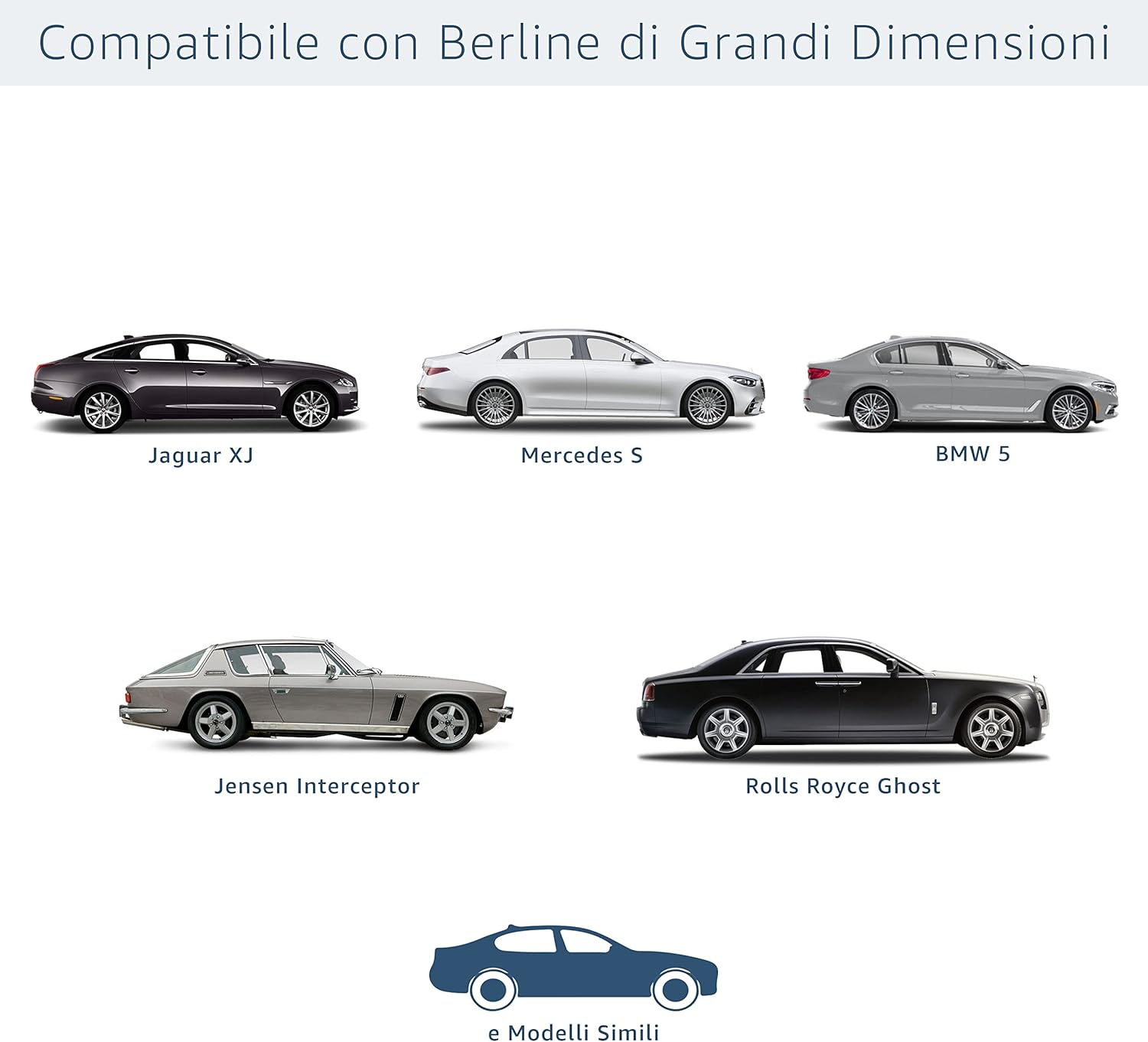 Cosmos - Indoor Car Cover Compatible with Main Large Saloon Models, Elastic, Breathable and Dustproof Fabric, Soft Lining, Snug Fit, Blue image number 1