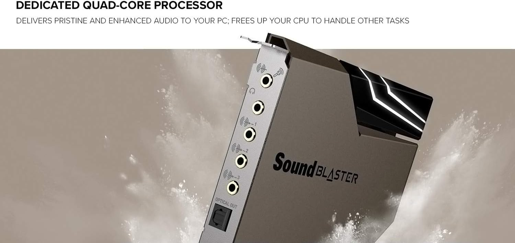 Creative Sound Blaster AE-7 Hi-Res Internal Pcie Sound Card, Quad-Core Processor, 127Db DNR ESS Sabre-Class 9018 DAC, Xamp Discrete Custom Bi-Amp, Discrete 5.1/Virtual 7.1, Dolby, DTS Encoding (Black) image number 4
