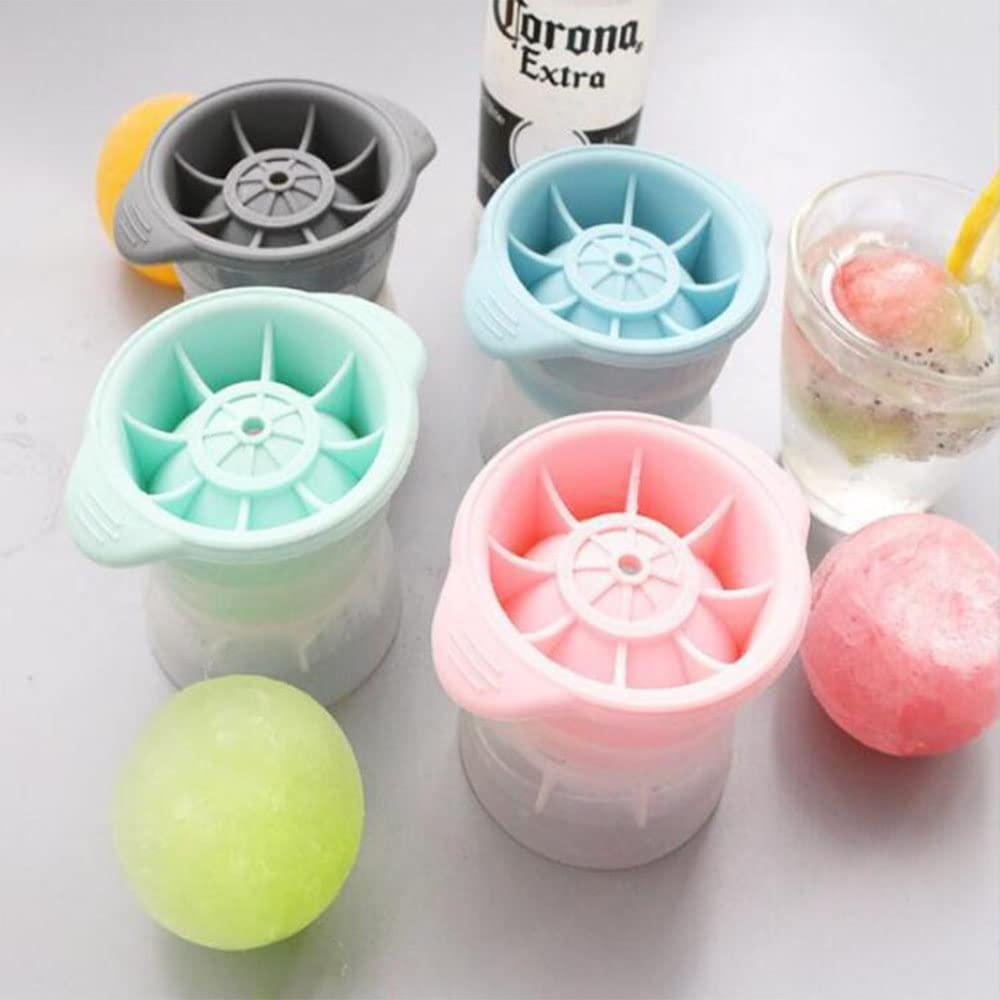 4Pcs Silicone Ice Ball Mould &ndash; Large Ice Sphere Maker, Ball-Shaped Ice Cube Tray for Whiskey & Cocktails, Reusable Freezer Safe Mold image number 4