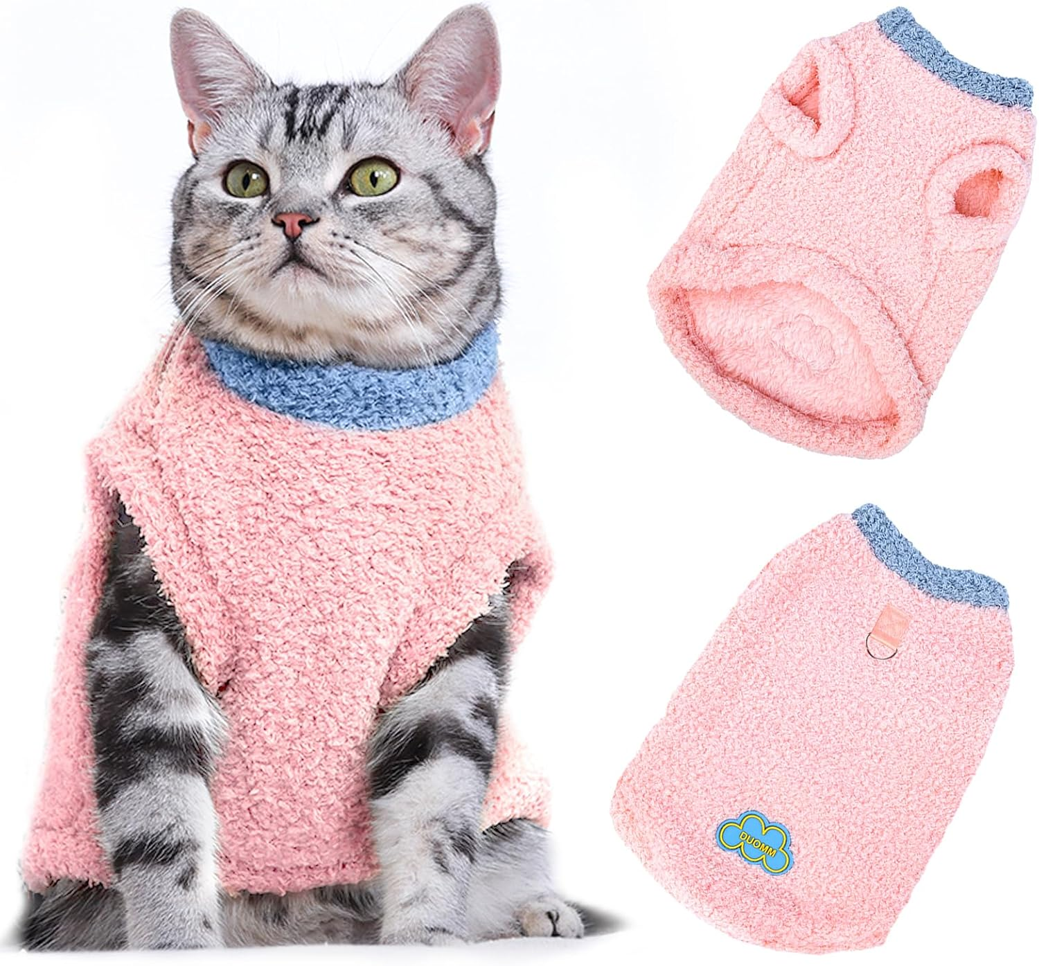 Soft Warm Jumper, Plush Sweatshirt for Small Cat & Dog, Winter Warm Cat & Dog Jumper Sweater, Pet Sweater Vest (Yellow, XS)