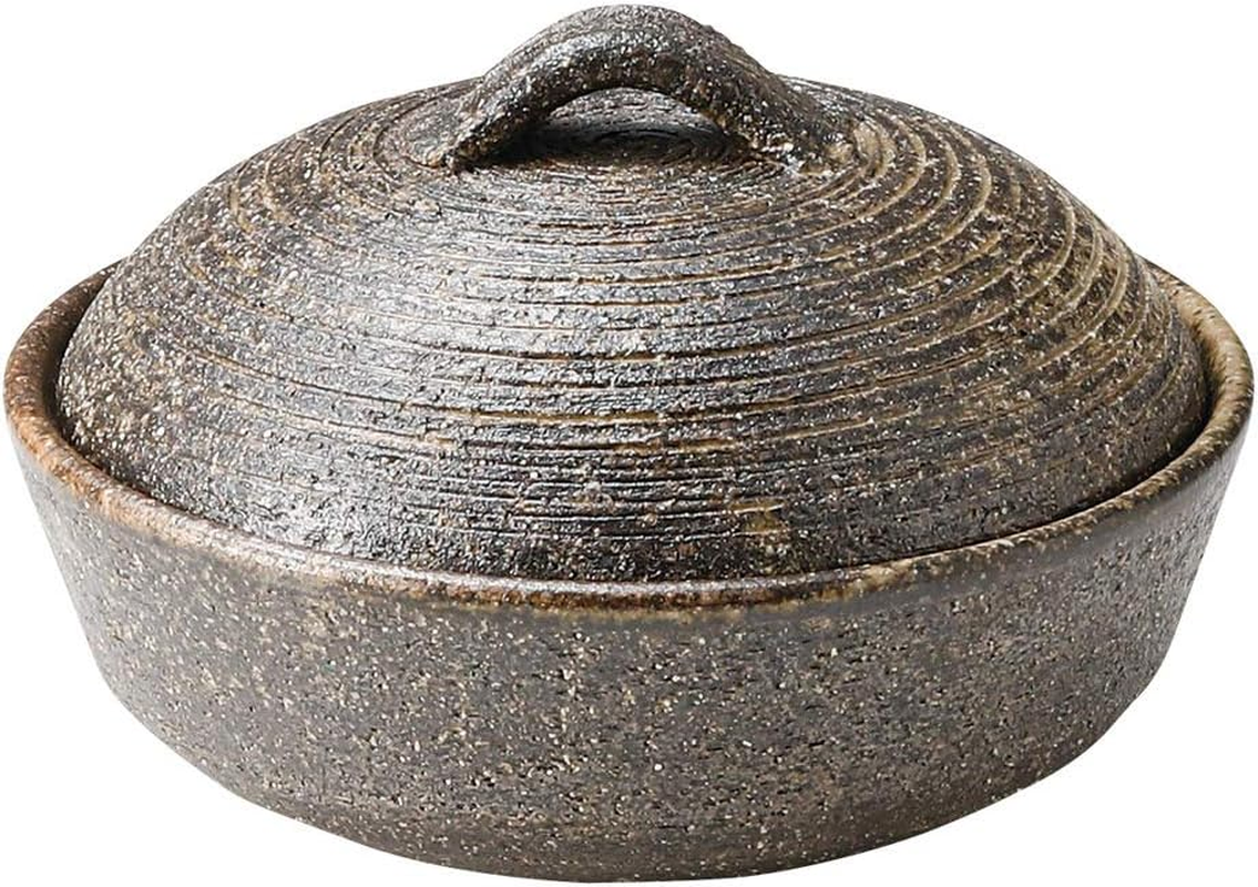 Marui Pottery MR-3-3525 IGA Ware Hechimon Small Pot Black Persimmon