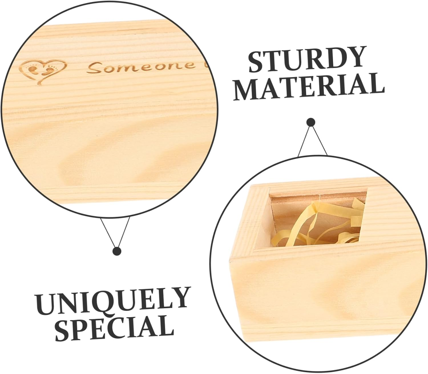 Wooden Pregnancy Test Box Keepsake Storage Decorative Announcement Case for Newborn Elegant Natural Design image number 3