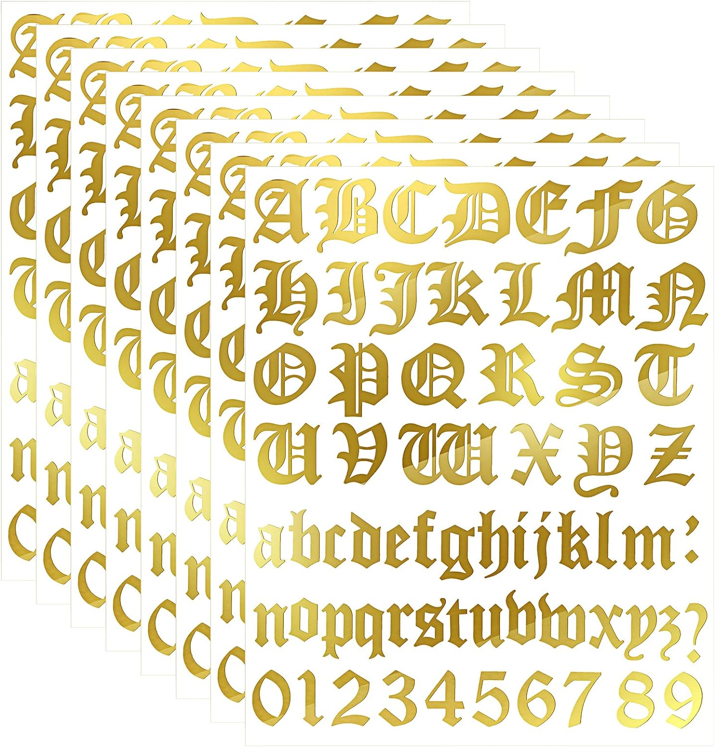 Teling Set of 8 Self Adhesive Vinyl Letter Number Mailbox Number Stickers Alphabet Stickers for Mailboxes Signs Windows Doors Cars Trucks Home Business Address Numbers(1 Inch,Gold) image number 1