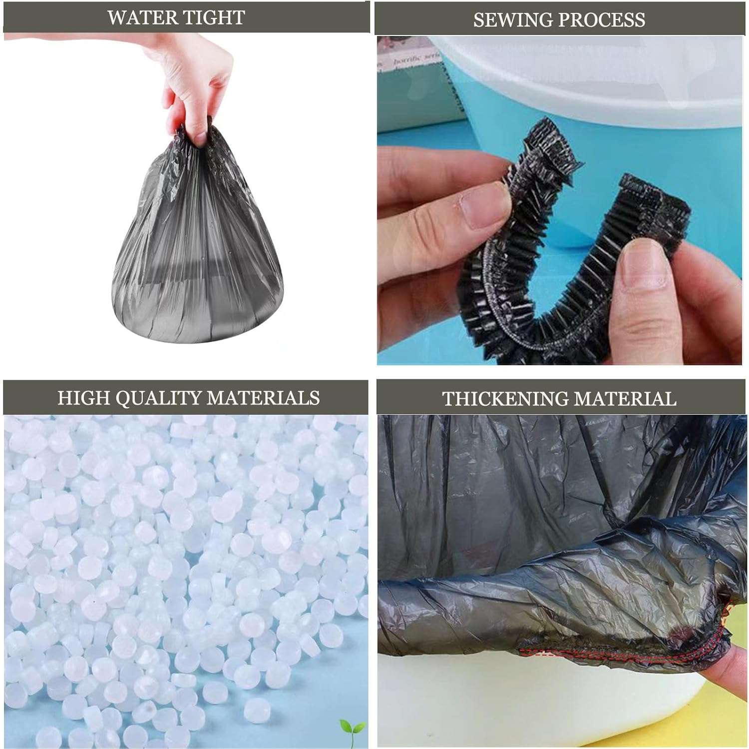 MIUPOO Potty Chair Liners with Elastic, Portable Potty Training Bags, Potty Refill Liners Disposable for Toddlers Kids and Baby,Toilet Seat Cover,100 Pieces,19X8 Inches,Black - Black image number 5