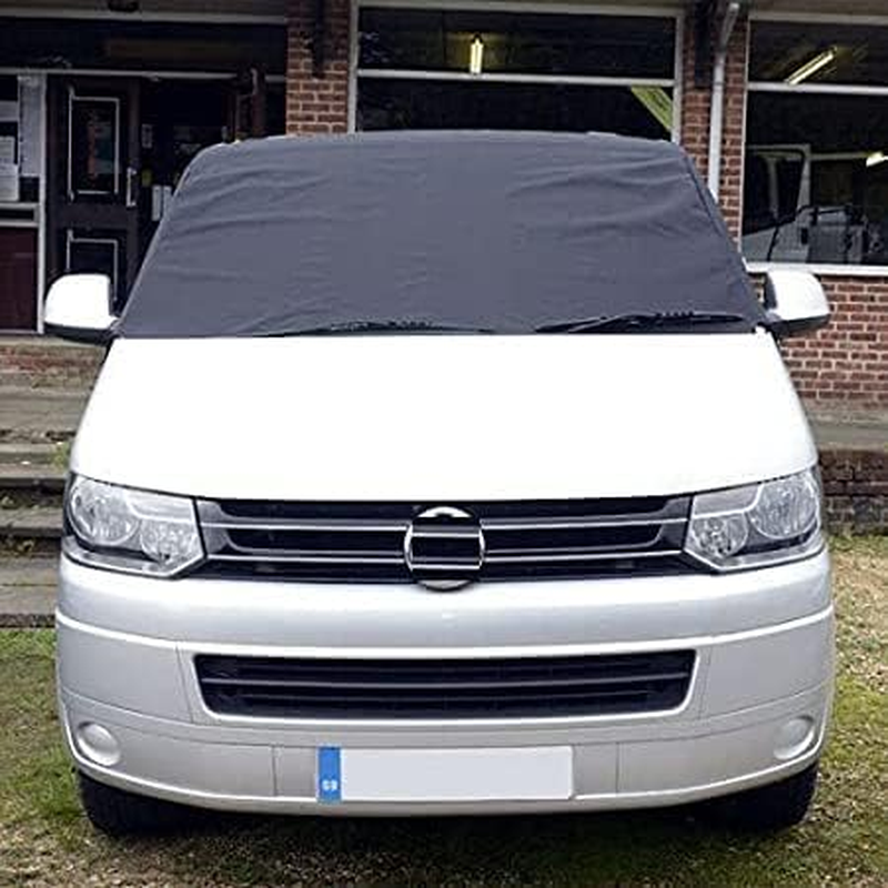 Etomvoop Windscreen Wrap Cover for T5, Oxford Car Front Windshield Cover, Frost Protection Curtain Camping Blackout Anti-Uv Sunshade T5 Caravan Motorhome Campervan, Weatherproof and Waterproof image number 4