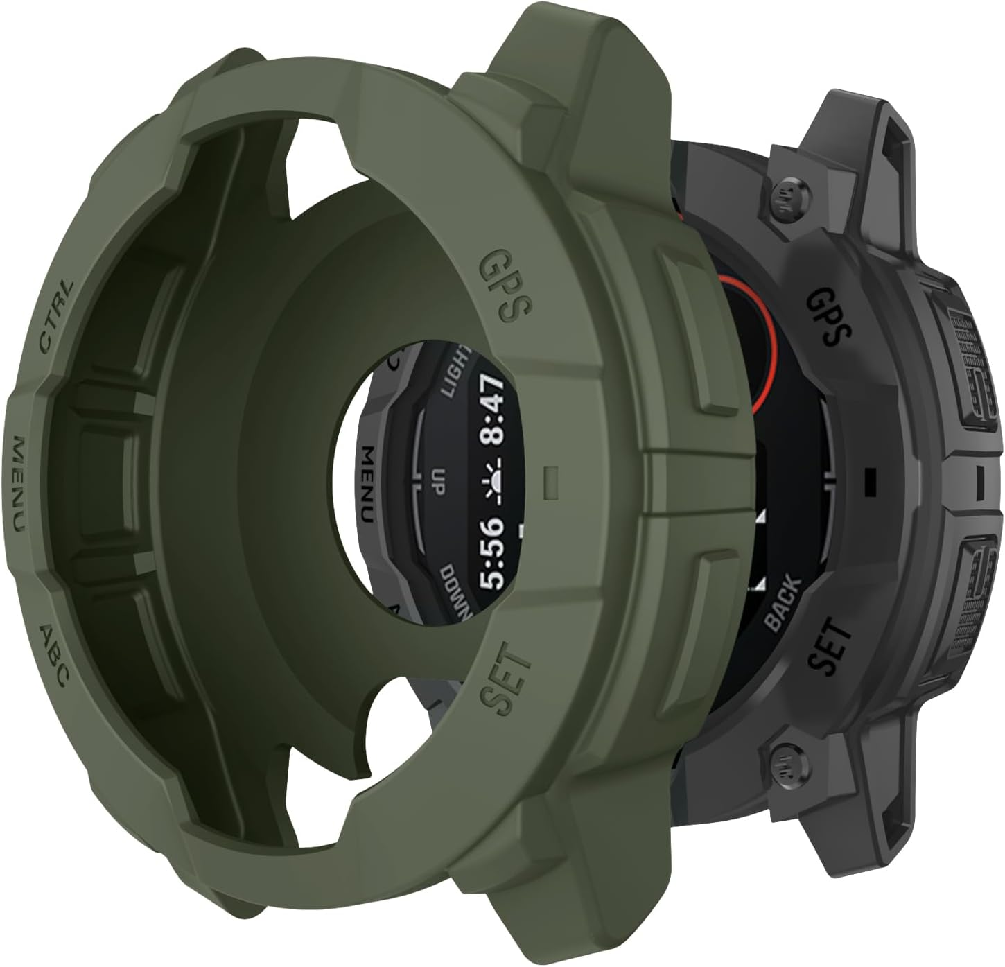 Silicone Case for Instinct 3 AMOLED 45 Mm Protective Case, Flexible Silicone Case Scratch-Resistant Cover Protective Case