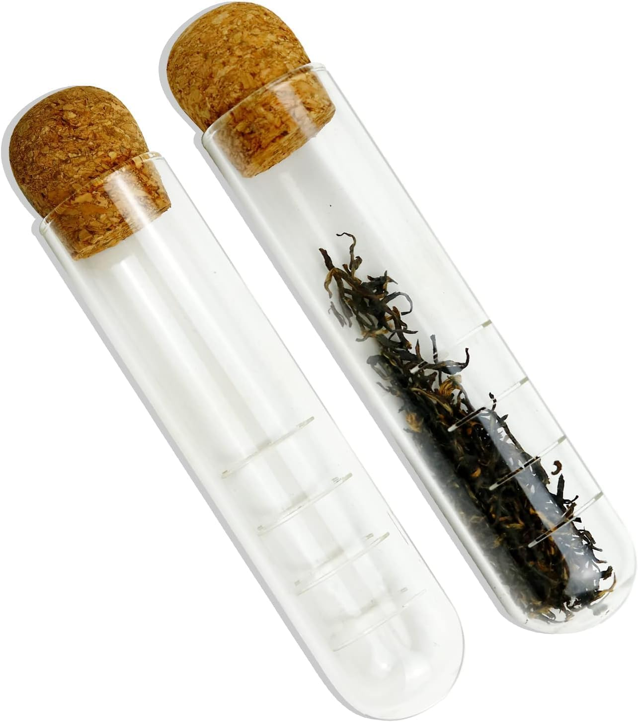 2 PCS Glass Tea Infuser, Glass Tea Strainer Tea Infuser with Cork Lid Drinkware Reusable Tea Infusers for Loose Tea, Tea Diffusers for Loose Tea image number 2