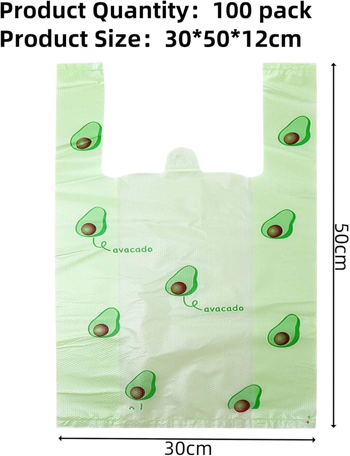 HOLADAWN 100 Pack Reusable Plastic Shopping Bags with Handles, 30X50Cm Grocery & Trash Bags for Small Business & Restaurants image number 5