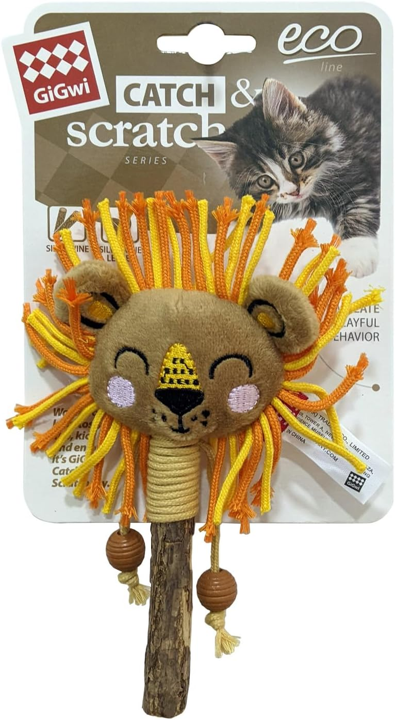 Gigwi Cat Toy Catatabi Toy Charm Stick Lion - Rabbit image number 3
