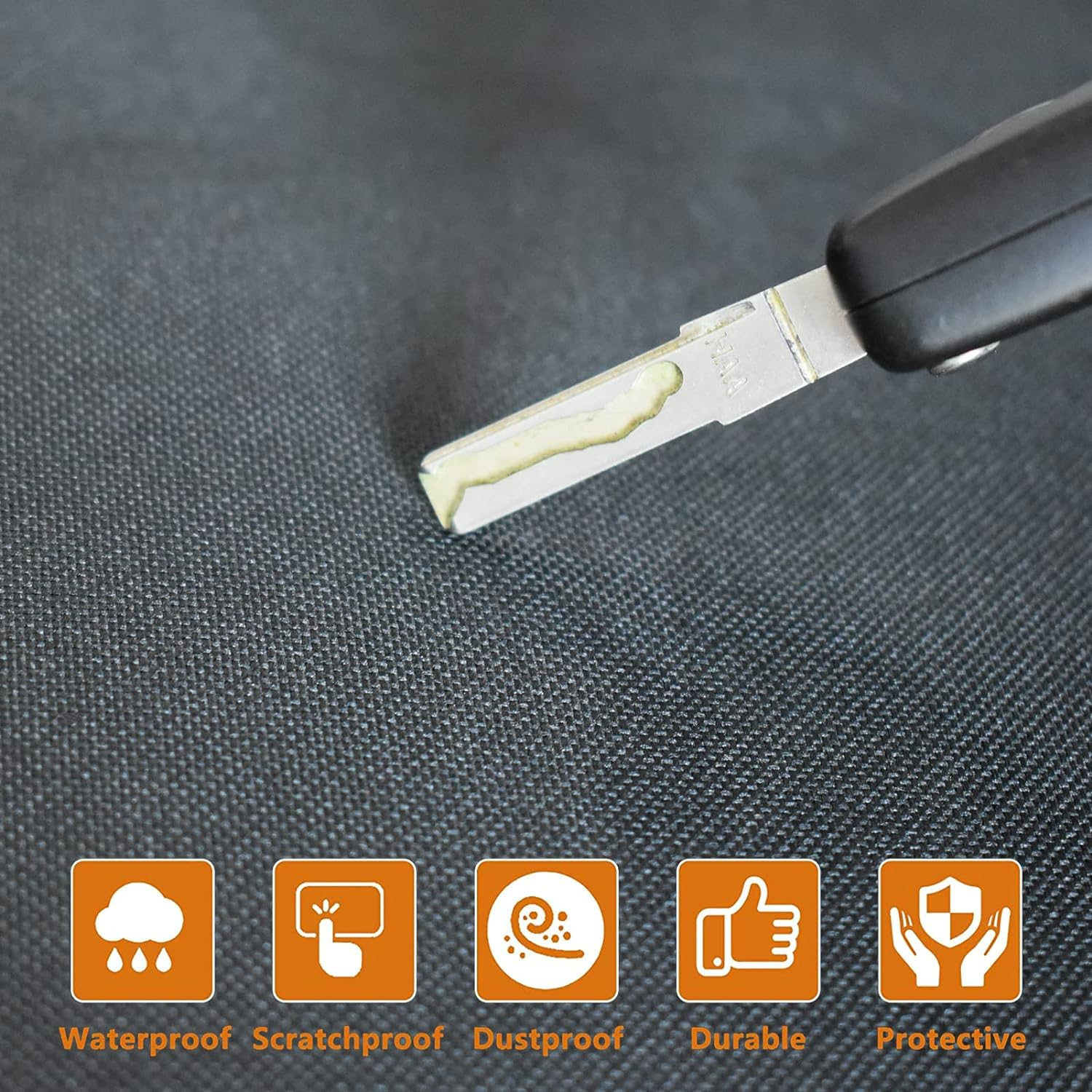 TOHONFOO Grill Cover for Weber 9010001 Traveler Portable Gas Grill - Heavy Duty Waterproof 600D Oxford Fabric and Adjustable Hem Grill Cover image number 2