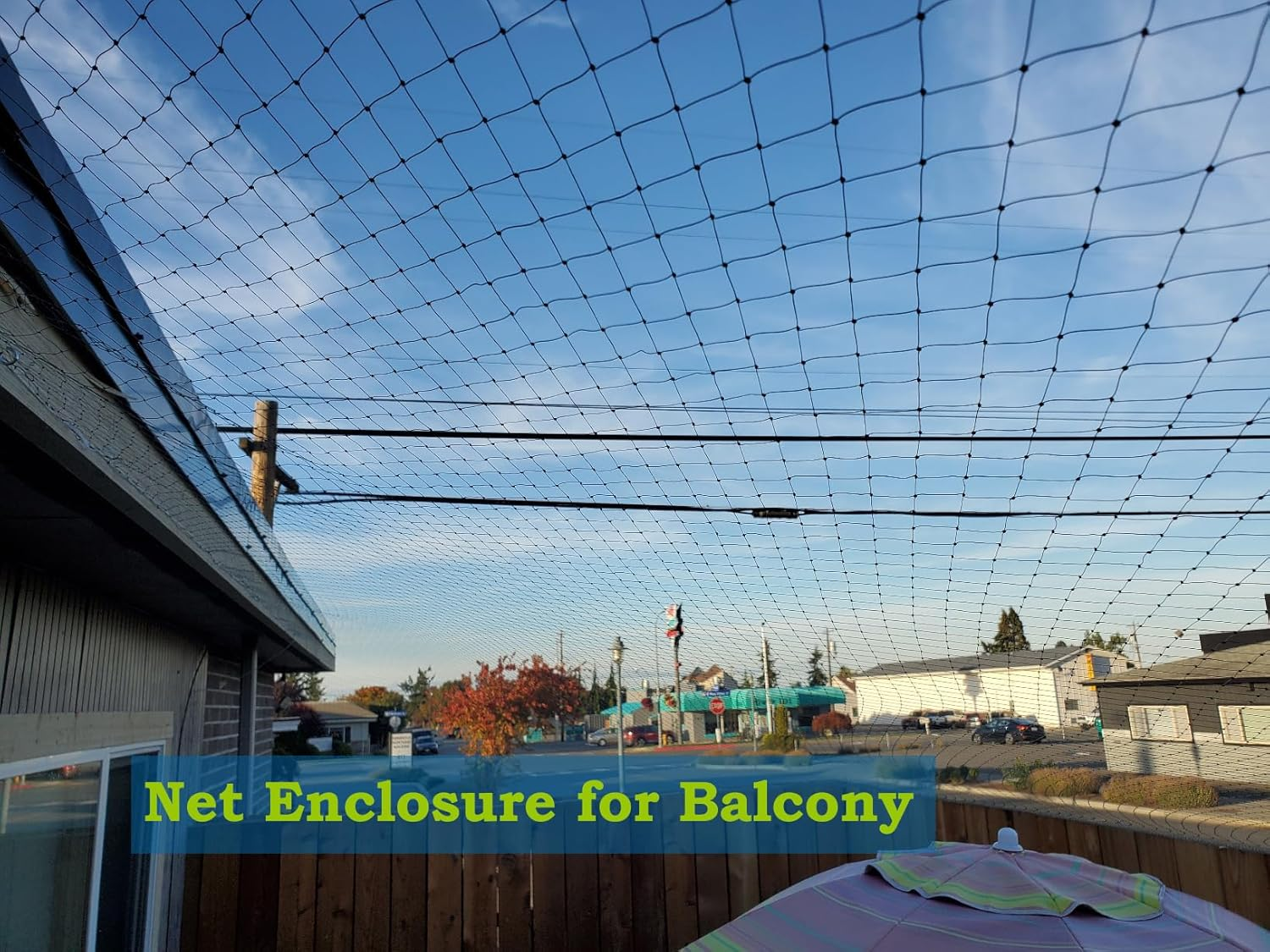 JUMXSRLE Cat Netting Balcony, Wire-Reinforced Cat Net, Bite and Tear-Resistant, UV and Weather-Resistant, Balcony Cat Anti-Fall Netting for Pets, Cat Protection Net for Balcony Windows Patio, 10X13 Ft