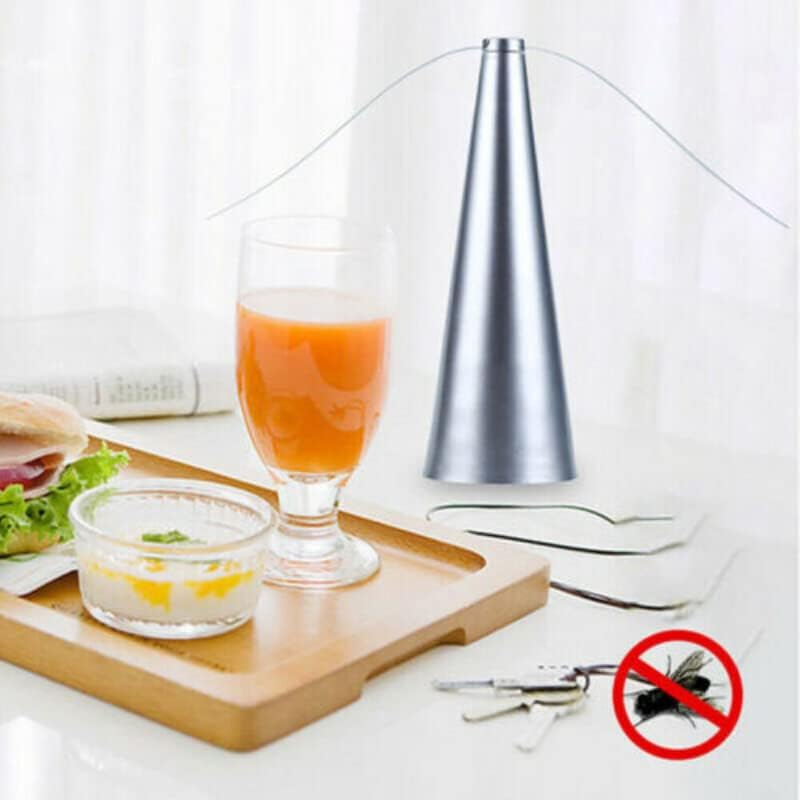 1Pc（Black） Automatic Fly Trap Repellent Fan Keep Flies Bugs Away from Your Food #T - Gold image number 3