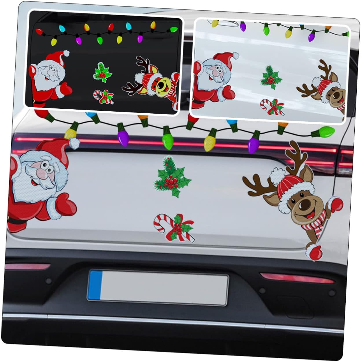 KOMBIUDA Elk Bell Car Magnet Christmas Decor Refrigerator Sticker for Holiday Party Window Doorway Decoration image number 1