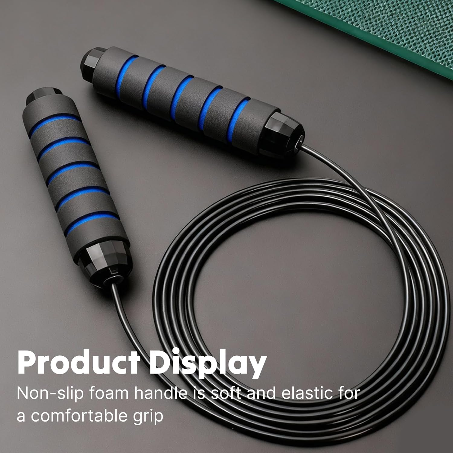 Adjustable Jump Rope Premium Tangle-Free Skipping Rope for Cardio Exercise, Boxing, Aerobic Training, and Speed Workouts, Ergonomic Handles and High Speed Ball Bearings for All Fitness Levels image number 4