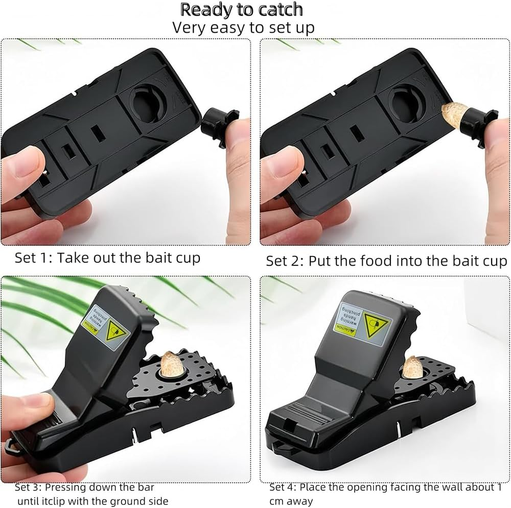 MTSDM 6 Pack Rodent Trap, 5.6 Inch Rat Traps for House Indoor Outdoor, Easy to Set Reusable Mouse Traps, Instant Kill Pest Control Double Spring Traps for Family Mouse Mice Rat Chipmunk Pest Control image number 3