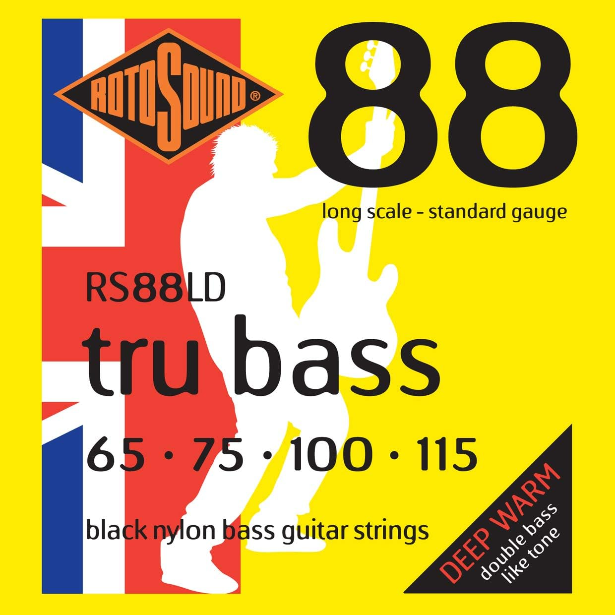 Rotosound RS88LD Black Nylon Standard Gauge Flatwound Bass Strings (65 75 100 115)
