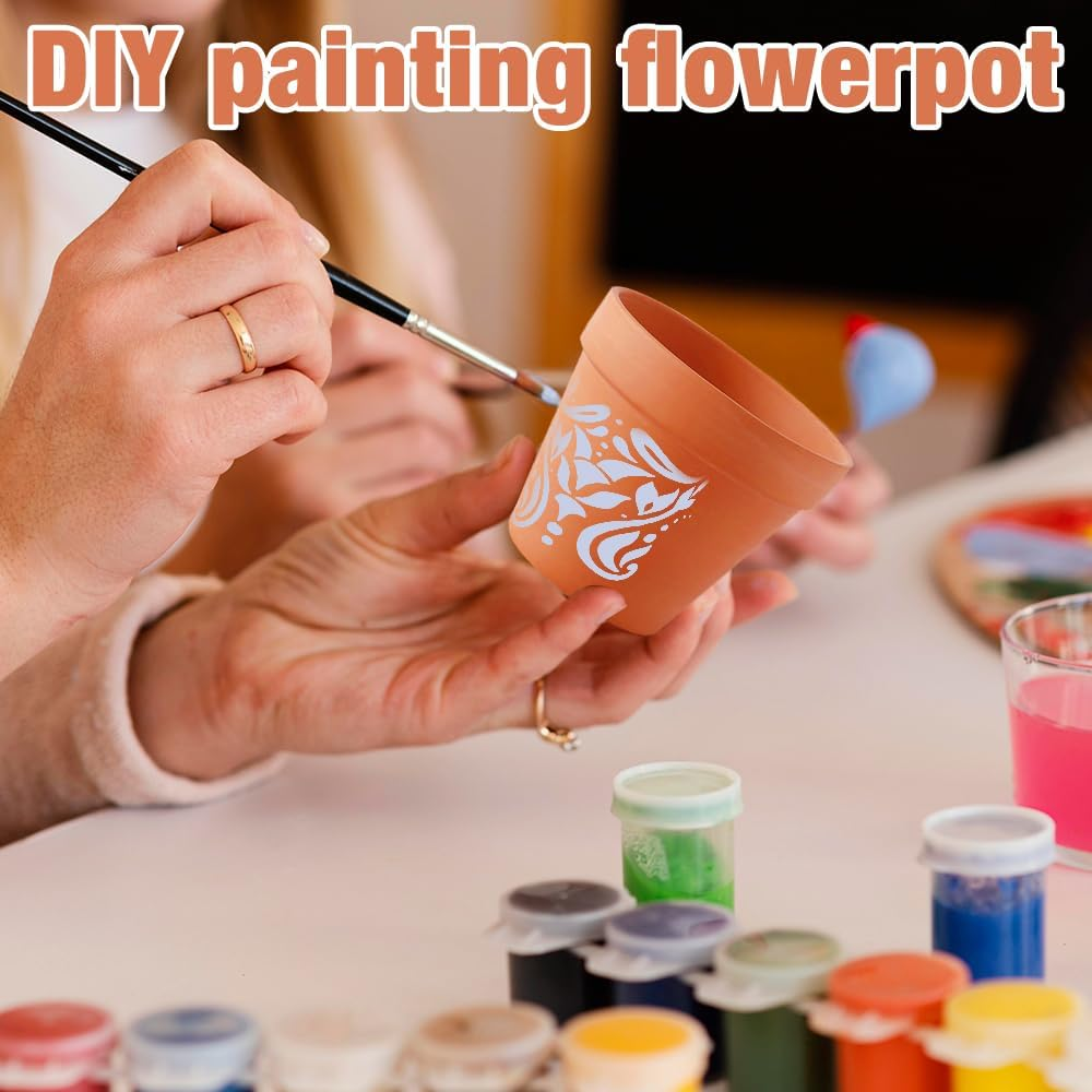 HIULLEN 24Pcs Terracotta Plant Pots, 4.8Cm Small Ceramic Plant Pots, Mini Flower Pots, Multi Purpose Mini Terracotta Pots for Plants, Flowers, Candle Making, and Painted Art image number 6