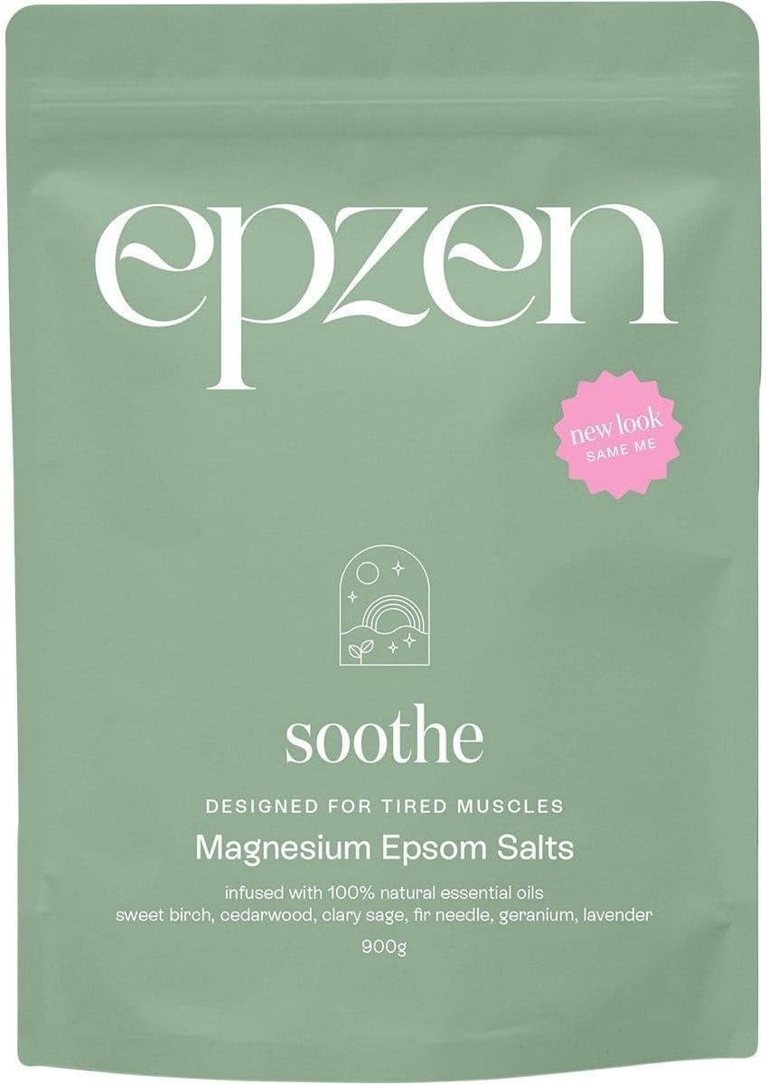 Epzen Soothe Magnesium Epsom Salt Bath - Relief for Aches & Stress with Clary Sage, Geranium & Aniseed Oils, Ideal Post-Workout & Relaxation Soak - 900G image number 3