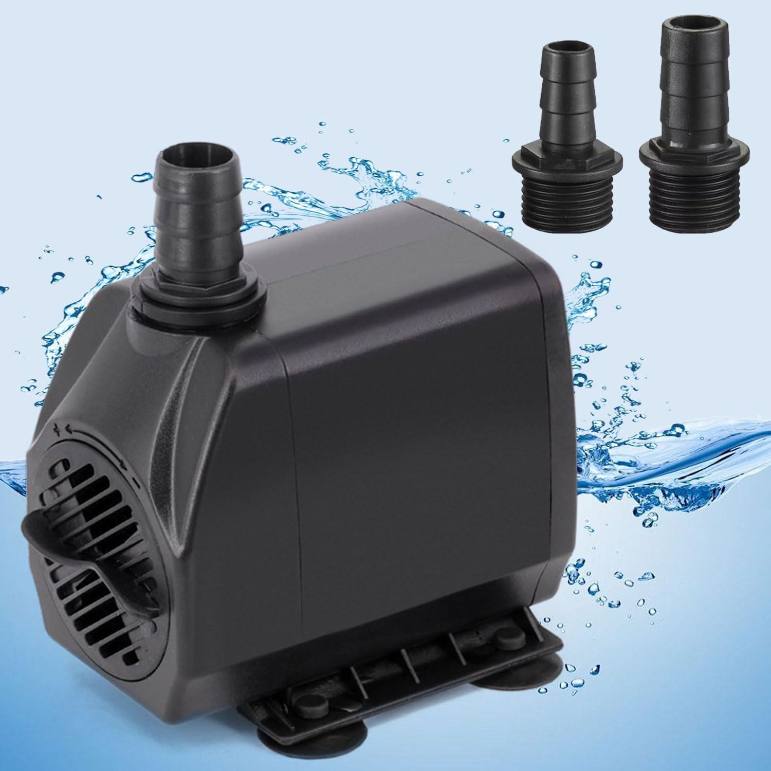 Submersible Pump, 2500L/H Aquarium Submersible Water Pump, 45W Ultra Quiet Adjustable Pump for Gardening, Wigwams, Fish Tanks, Gardens, Fountains, with Three Diameter Nozzles