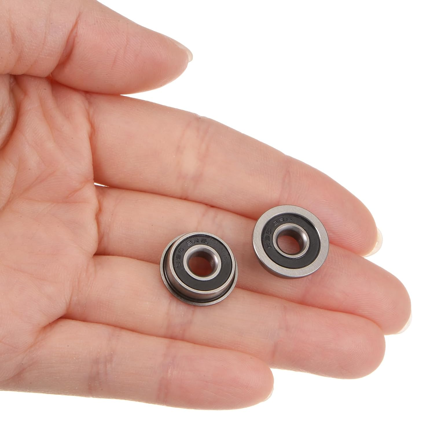 Uxcell F695-2RS Flanged Ball Bearing 5X13X4Mm Double Sealed Chrome Steel Flange Bearings, 20Pcs image number 4