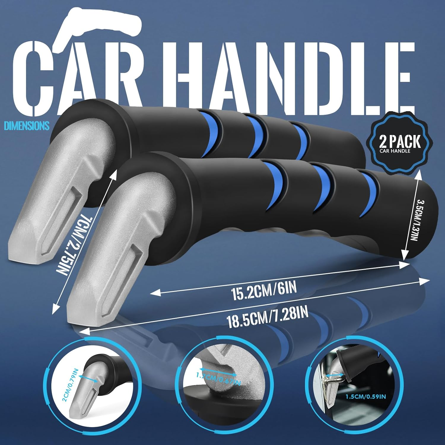 2 Pack Car Door Handle for Elderly - Vehicle Support Assist for Handicapped, Portable Auto Suitable for Seniors, Handicap, Injured image number 6