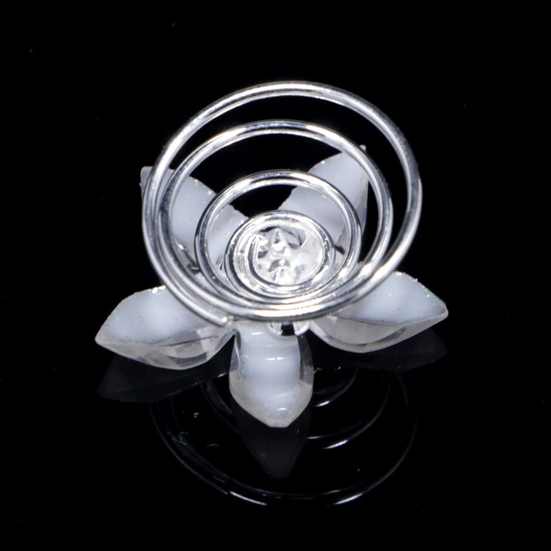 Zeayebsr 10 White Flower Hair Spiral Wedding Hair Accessories Bridal Hair Clips