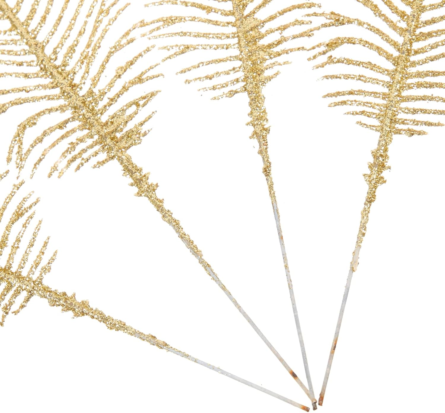 DECHOUS 10Pcs Glitter Leaves for Christmas Party Decoration Foil Artificial Leaves for Holiday Ornaments for Wreaths Garlands and Floral Arrangements image number 2