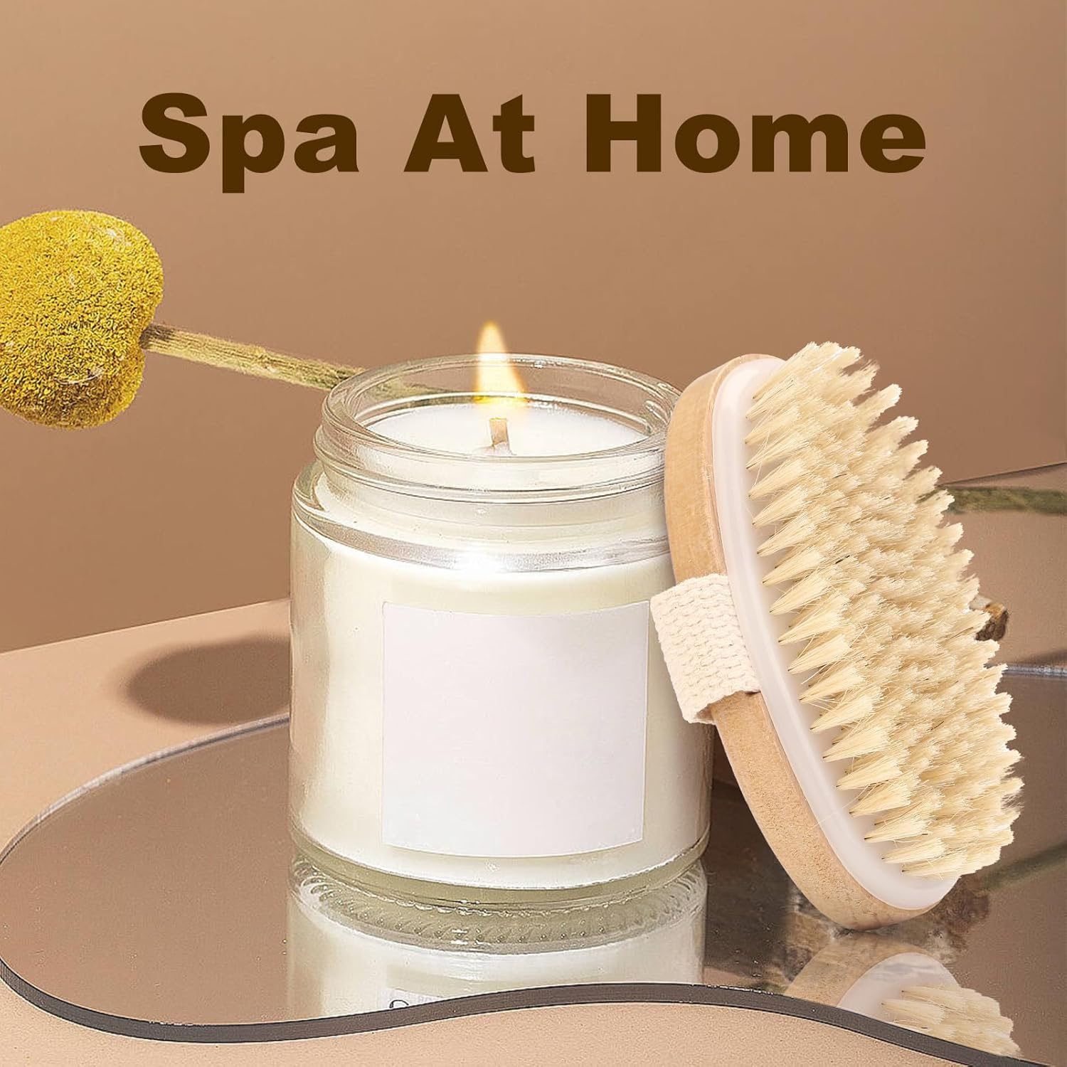 2Pcs Natural Bristle Exfoliating Brush, Body Scrubber for Lymphatic Drainage, Blood Circulation, Wet and Dry Brush, Deep Exfoliation for Smooth Skin image number 2