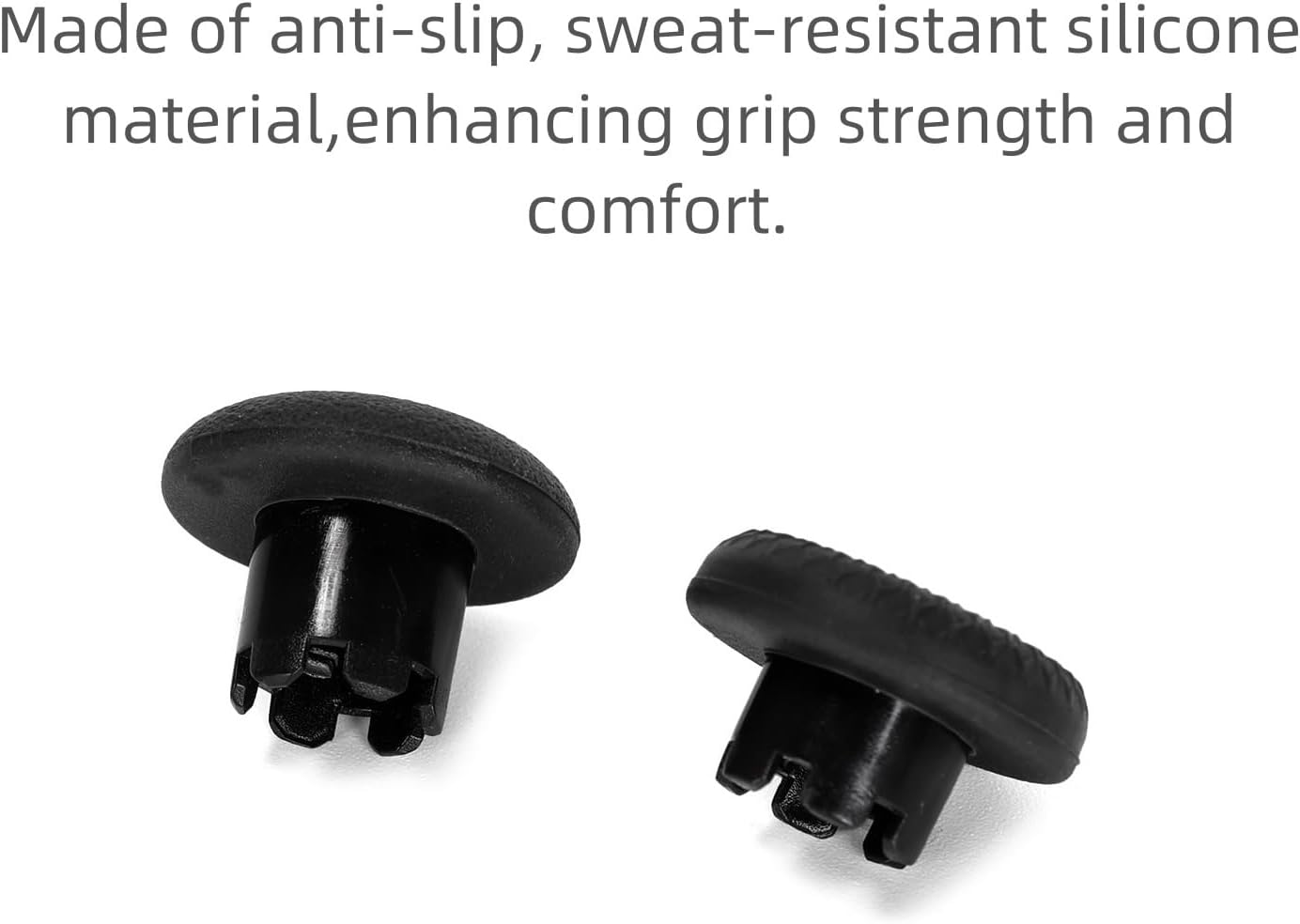 Ruimou 8Pcs Black Silicone Anti-Slip Game Controller Thumb Grip Cap and Base Compatible with Ps4/Compatible with Ps5/Compatible with Xbox X Series Etc - Black image number 2